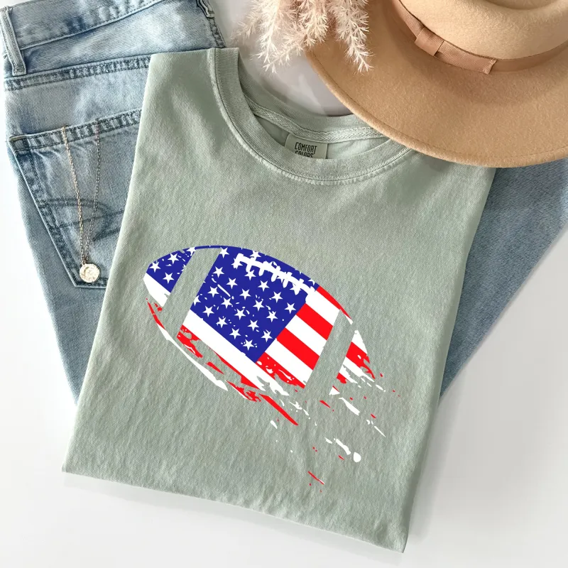 Football, Sports, American Flag, Patriotic Tshirt Comfort Colors T-Shirt sold by Refinery Number One