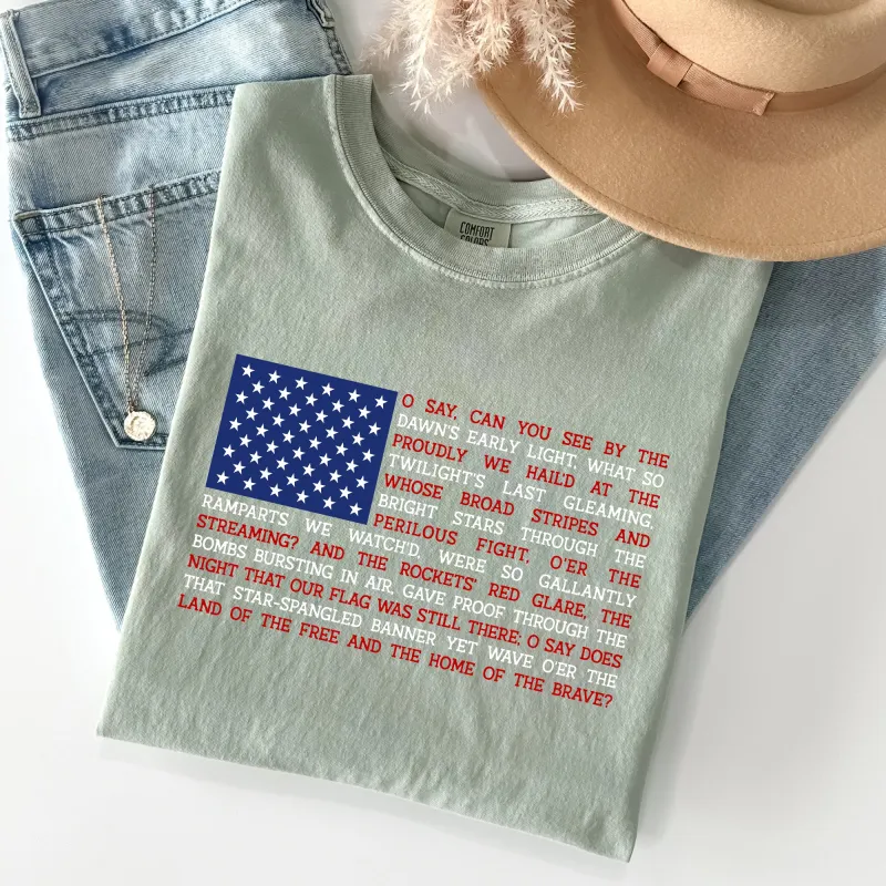 American Flag, Anthem, Patriotic, 4th of July Tshirt Comfort Colors T-Shirt sold by Refinery Number One