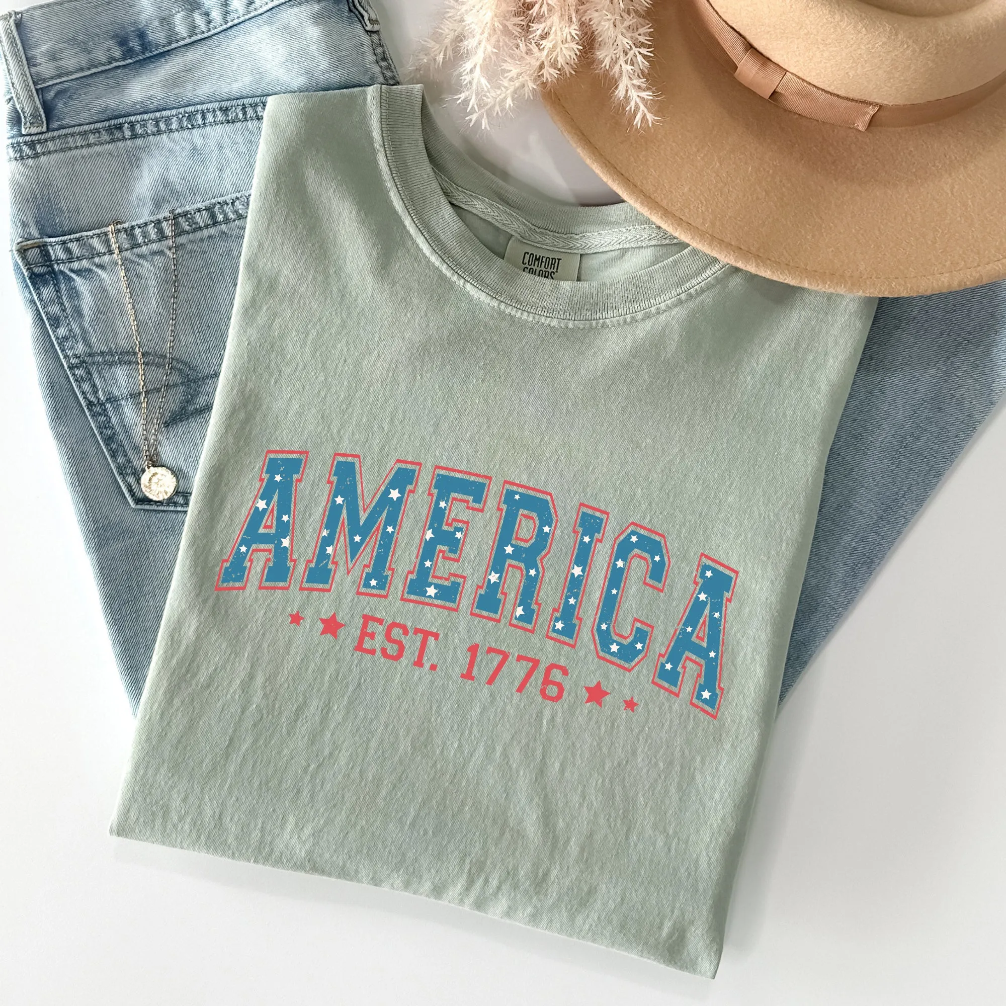 America, 1776, Patriotic, 4th of July Comfort Colors Tshirt sold by Refinery Number One product image thumbnail 2