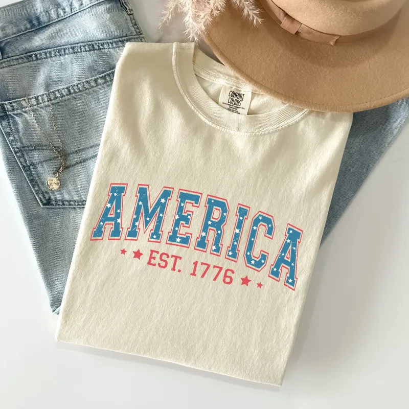 America, 1776, Patriotic, 4th of July Comfort Colors Tshirt sold by Refinery Number One