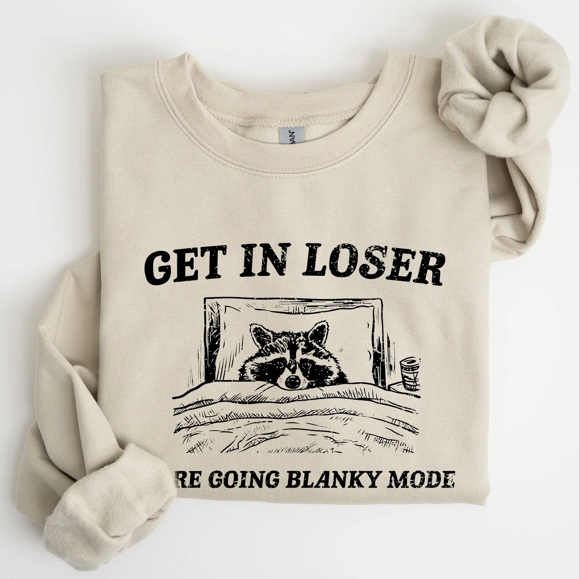 Blanky Mode, Raccoon, Meme, Aesthetic, Funny Sweatshirt sold by Refinery Number One product image thumbnail 4