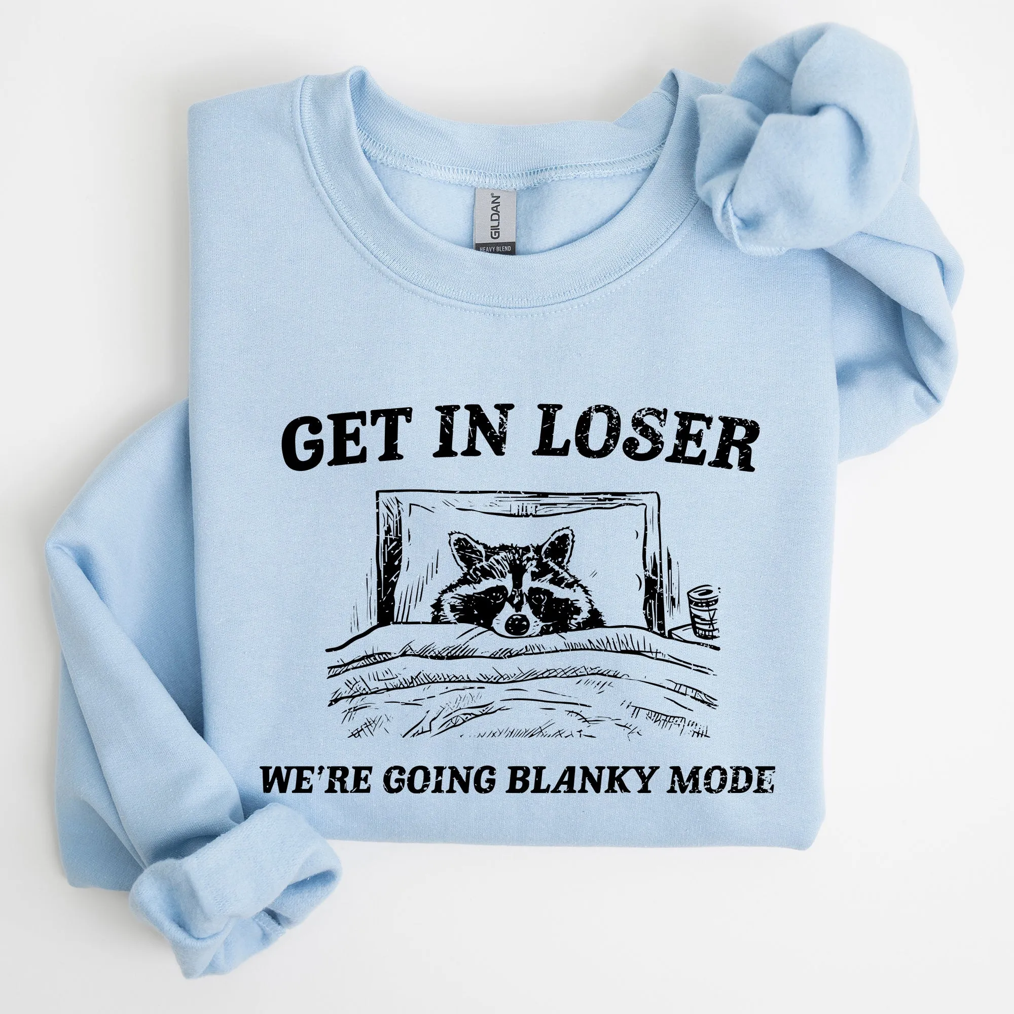 Blanky Mode, Raccoon, Meme, Aesthetic, Funny Sweatshirt sold by Refinery Number One product image thumbnail 2