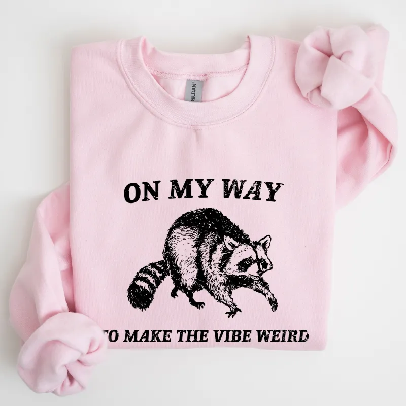 Weird Vibes, Raccoon, Meme, Aesthetic, Funny Sweatshirt sold by Refinery Number One