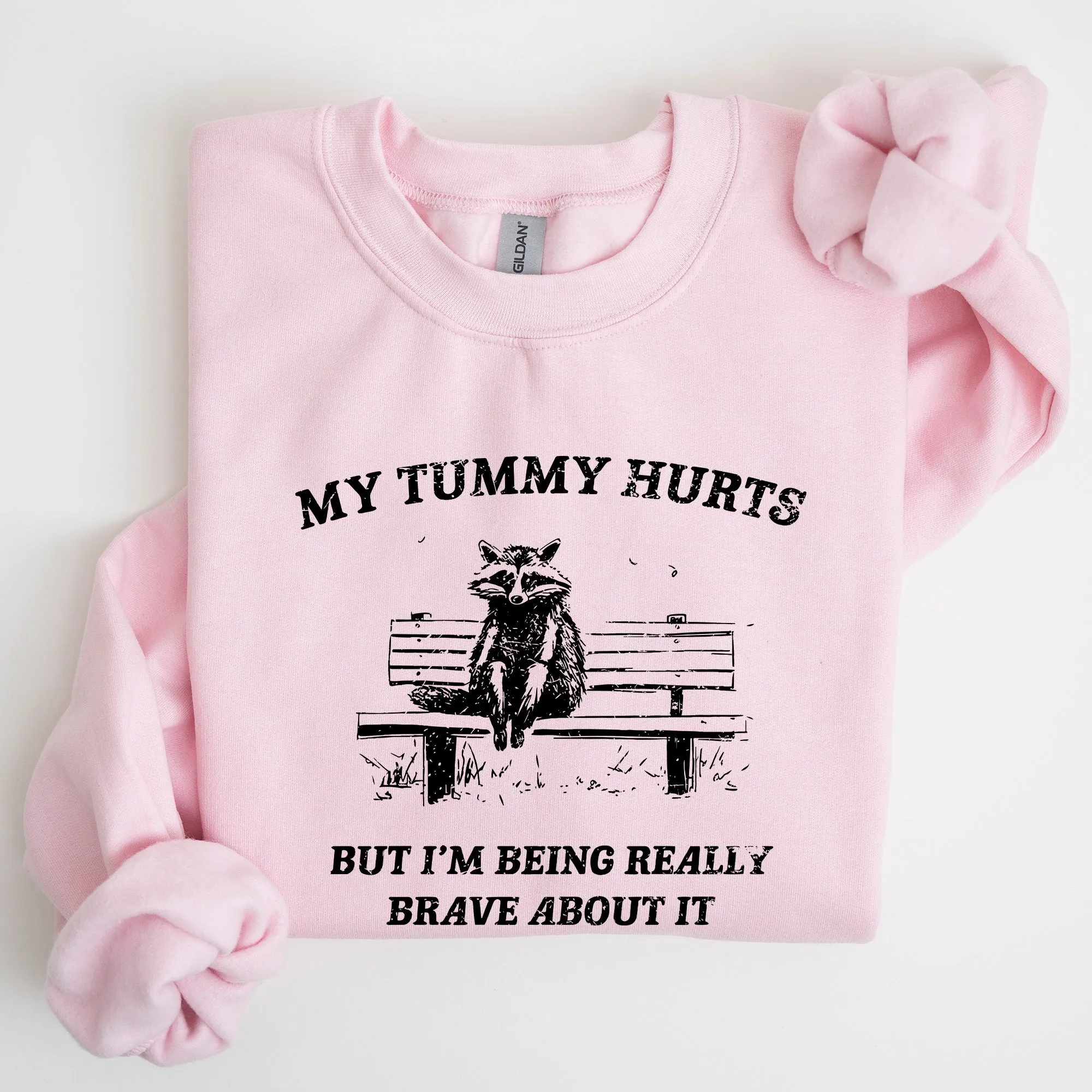My Tummy Hurts, Raccoon, Meme, Aesthetic, Funny Sweatshirt sold by Refinery Number One product image thumbnail 4