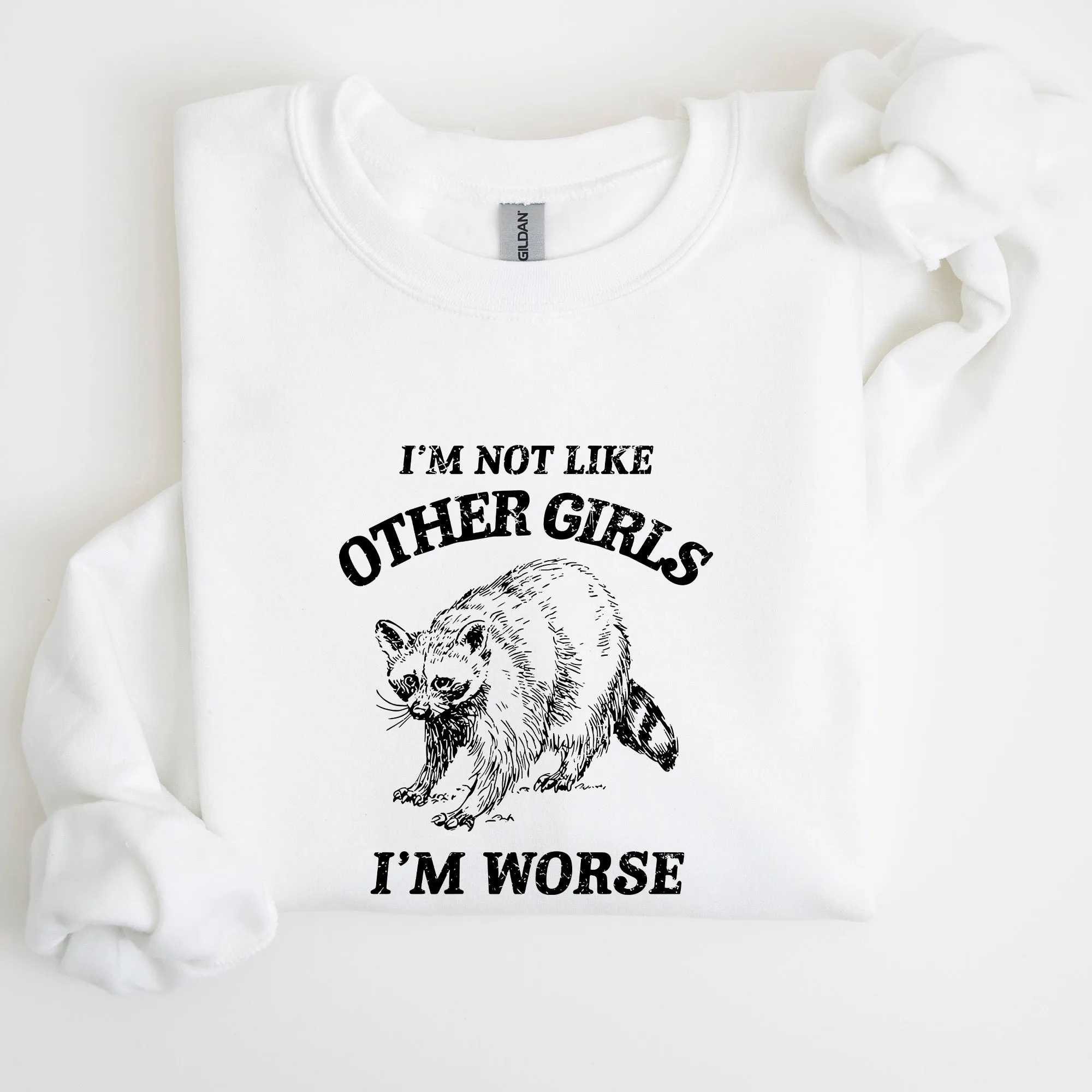 I'm Not Like Other Girls, Raccoon, Meme, Aesthetic, Funny Sweatshirt sold by Refinery Number One product image thumbnail 5