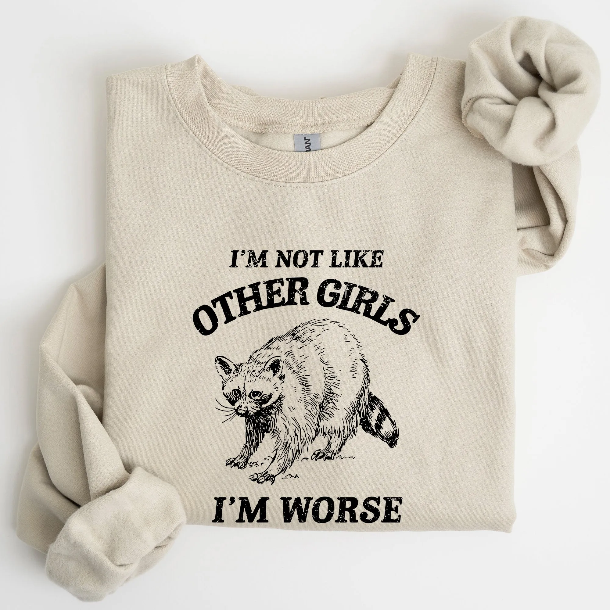 I'm Not Like Other Girls, Raccoon, Meme, Aesthetic, Funny Sweatshirt sold by Refinery Number One