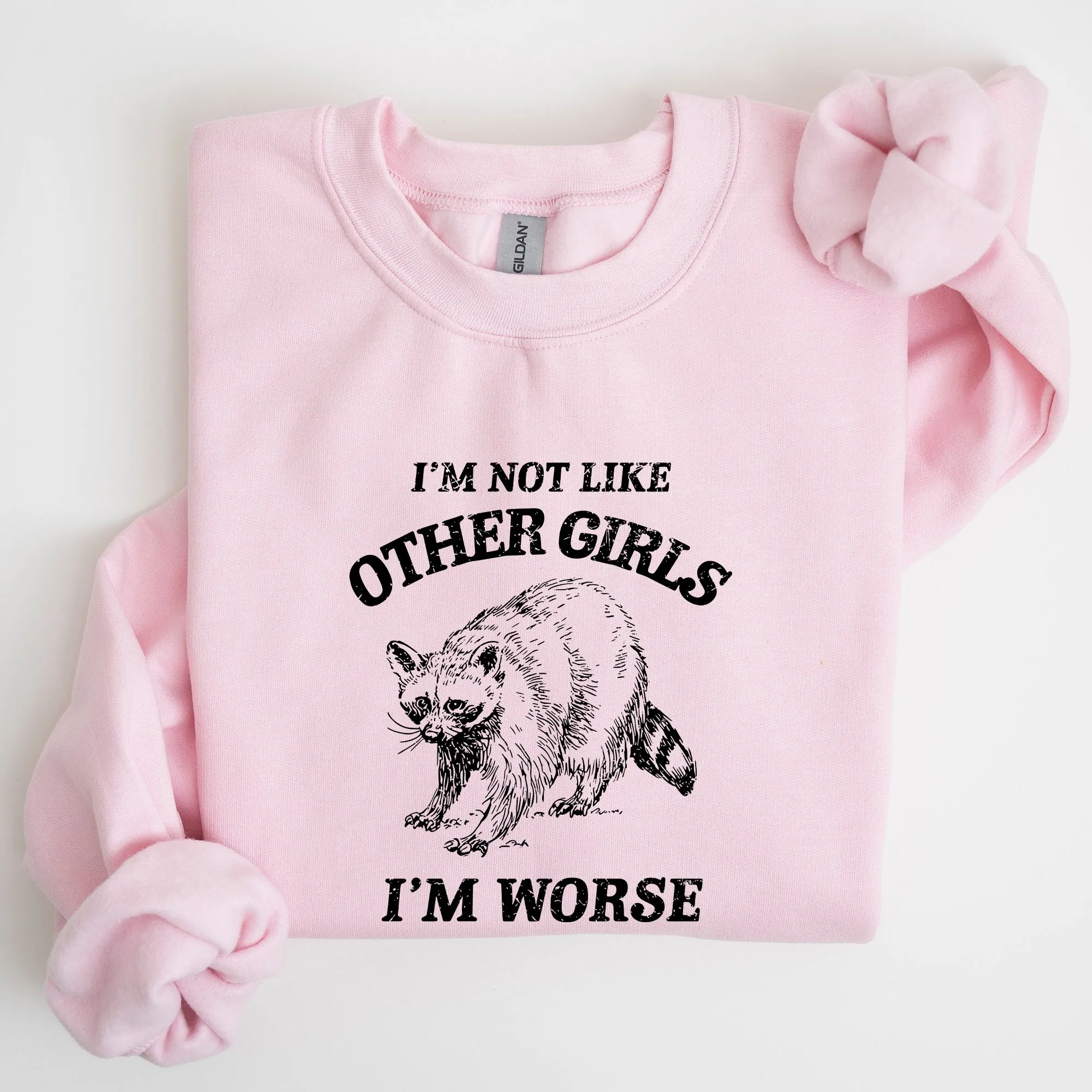 I'm Not Like Other Girls, Raccoon, Meme, Aesthetic, Funny Sweatshirt sold by Refinery Number One product image thumbnail 4