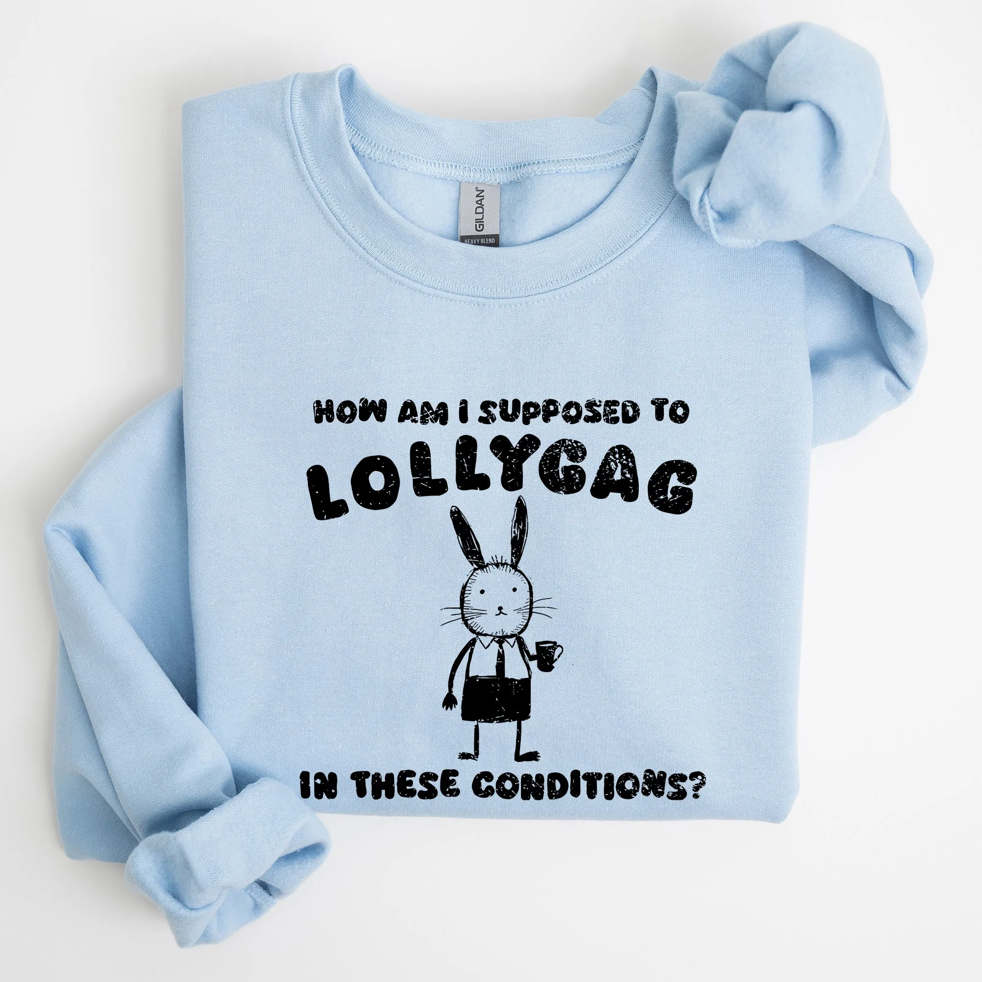 How Am I Supposed To Lollygag, Rabbit, Bunny, Meme, Aesthetic, Funny Sweatshirt sold by Refinery Number One product image thumbnail 3