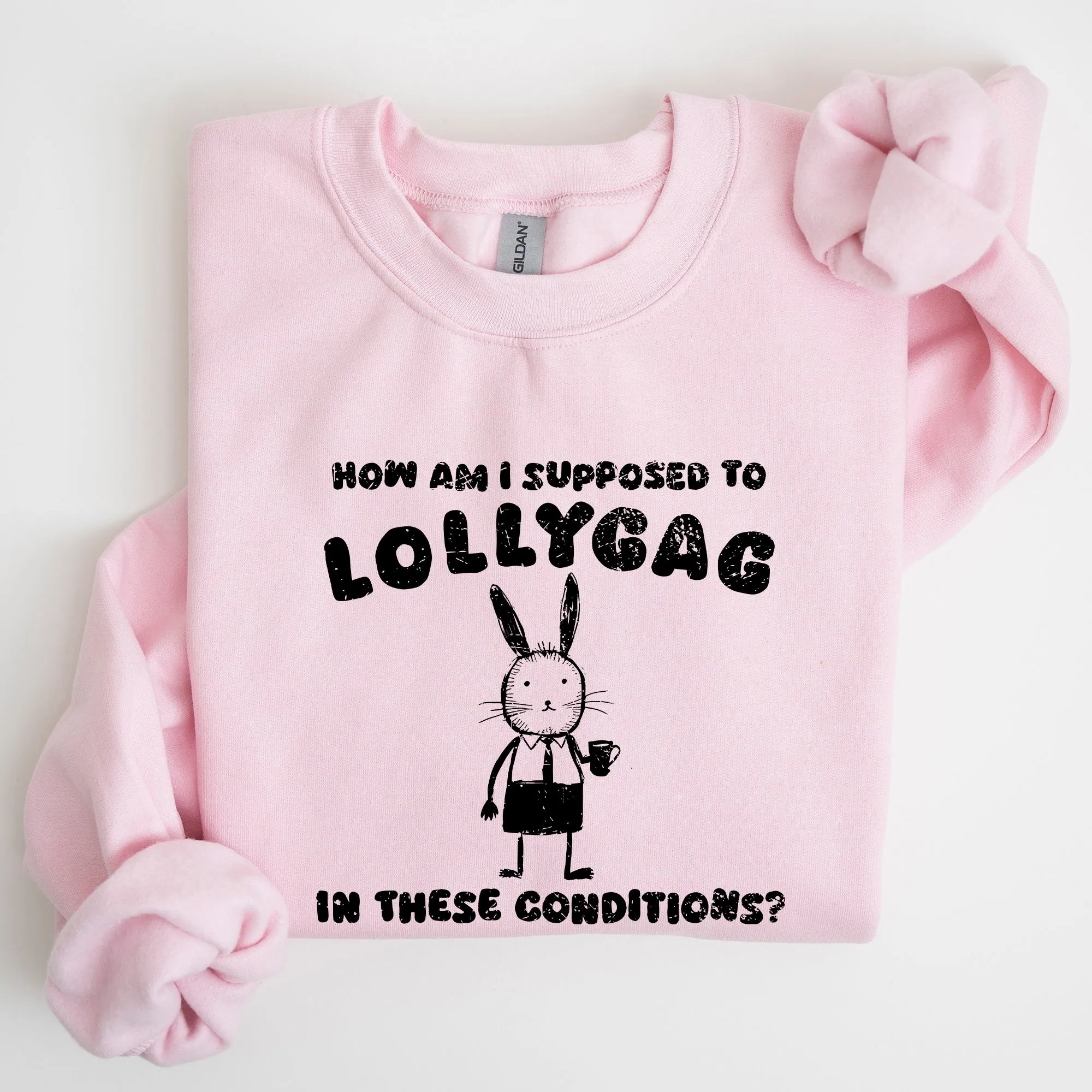 How Am I Supposed To Lollygag, Rabbit, Bunny, Meme, Aesthetic, Funny Sweatshirt sold by Refinery Number One product image thumbnail 4