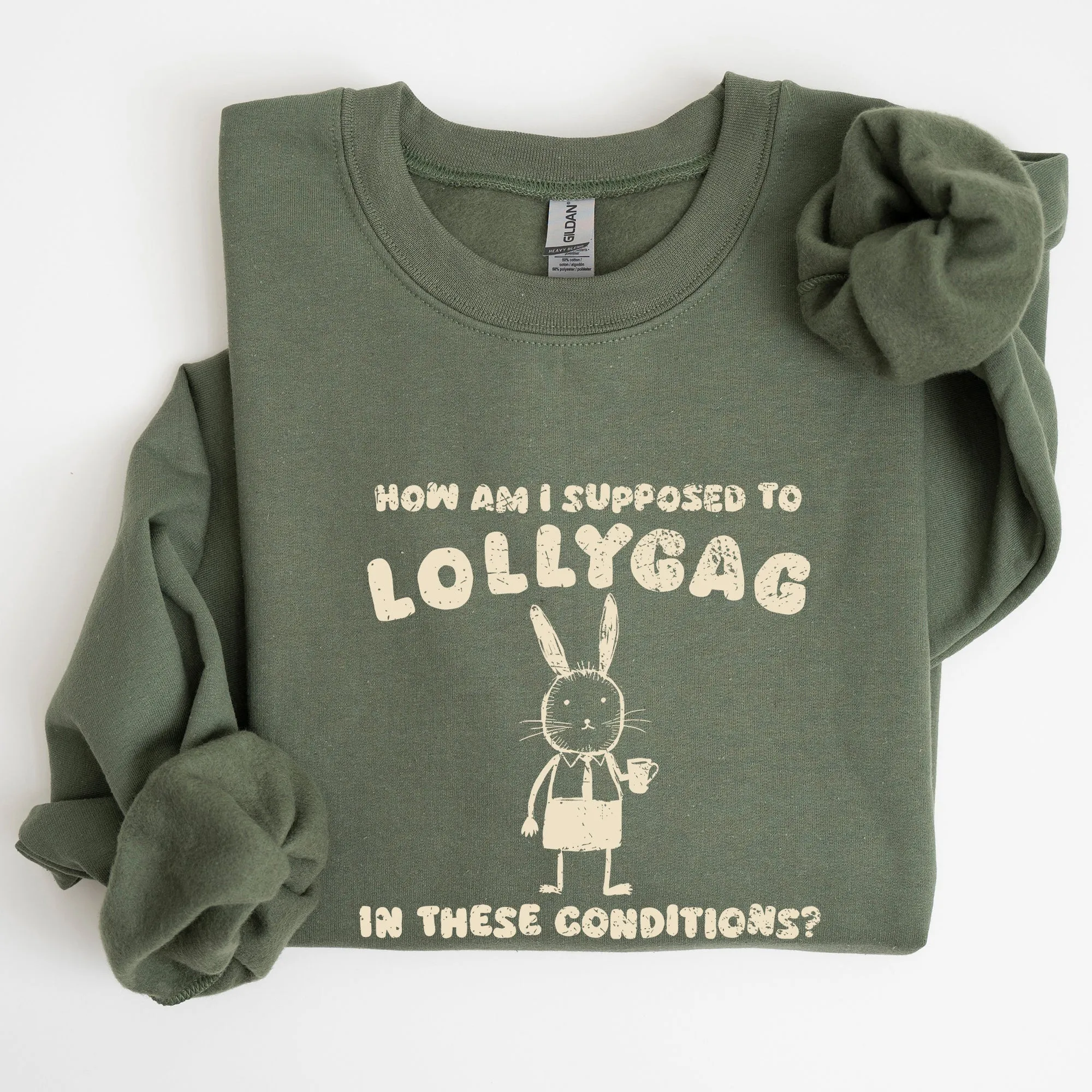 How Am I Supposed To Lollygag, Rabbit, Bunny, Meme, Aesthetic, Funny Sweatshirt sold by Refinery Number One