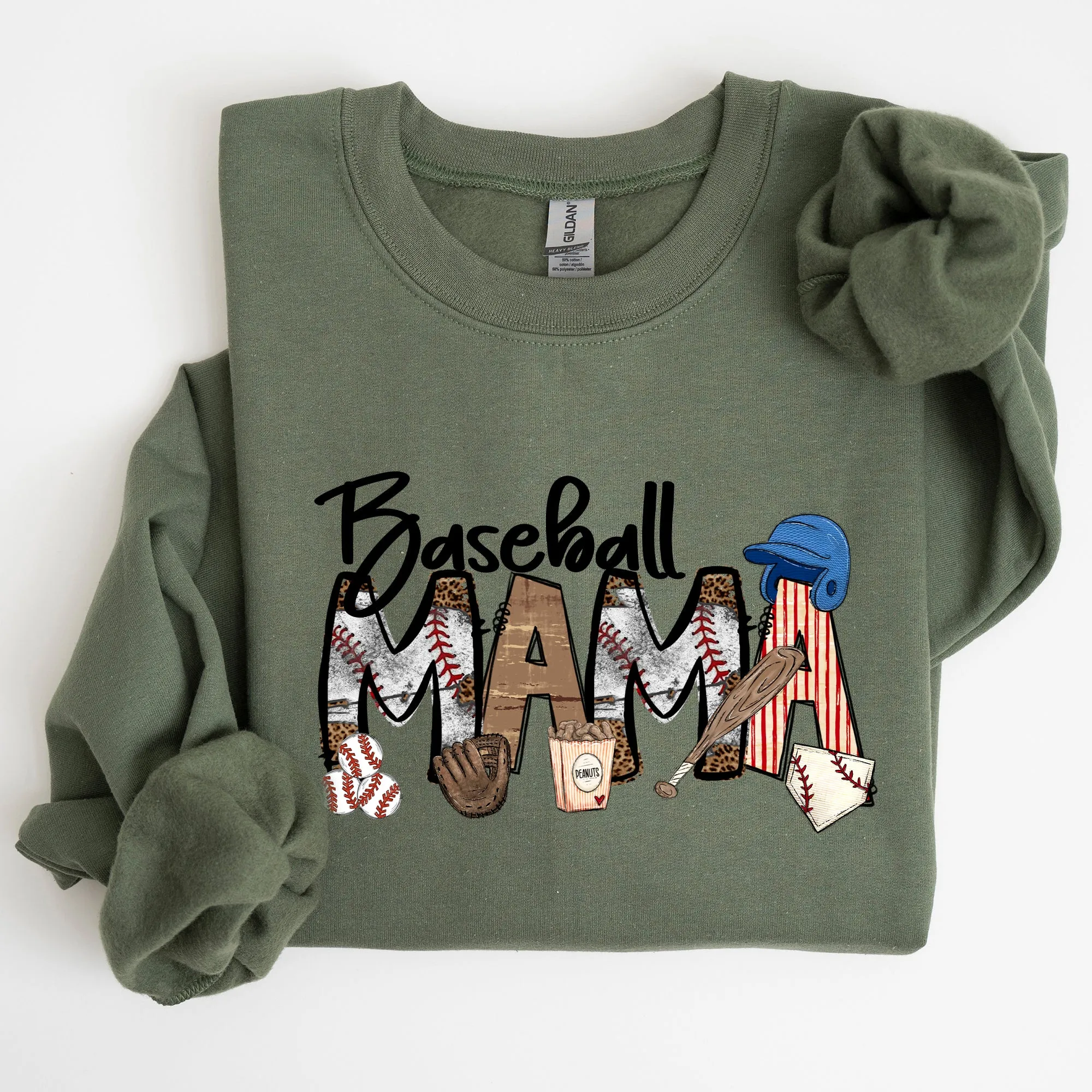 Baseball Mama, Sports, Mother's Day Sweatshirt sold by Refinery Number One product image thumbnail 4