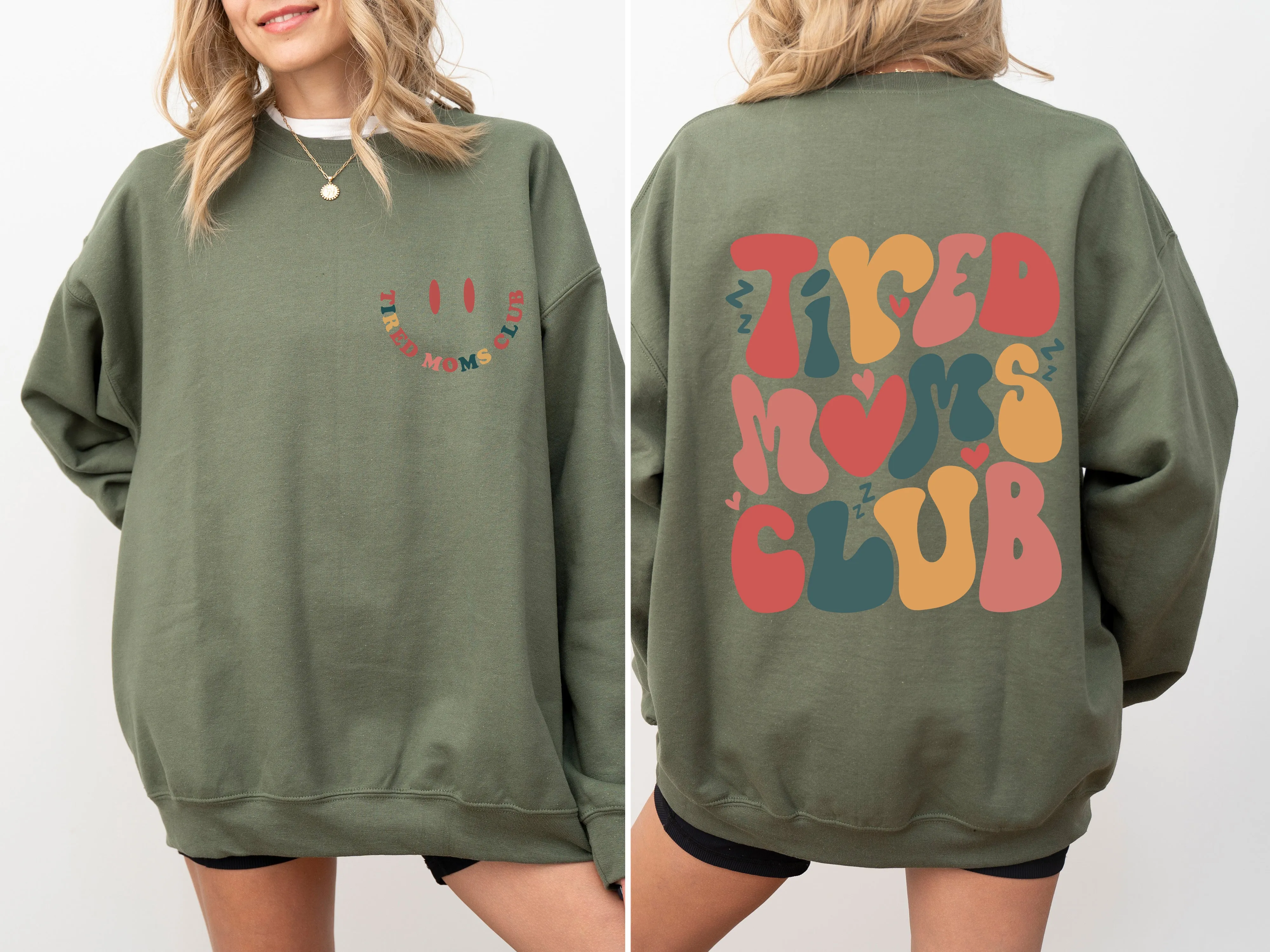 Tired Moms Club, Trend, Cute, Mother's Day Sweatshirt sold by Refinery Number One product image thumbnail 5