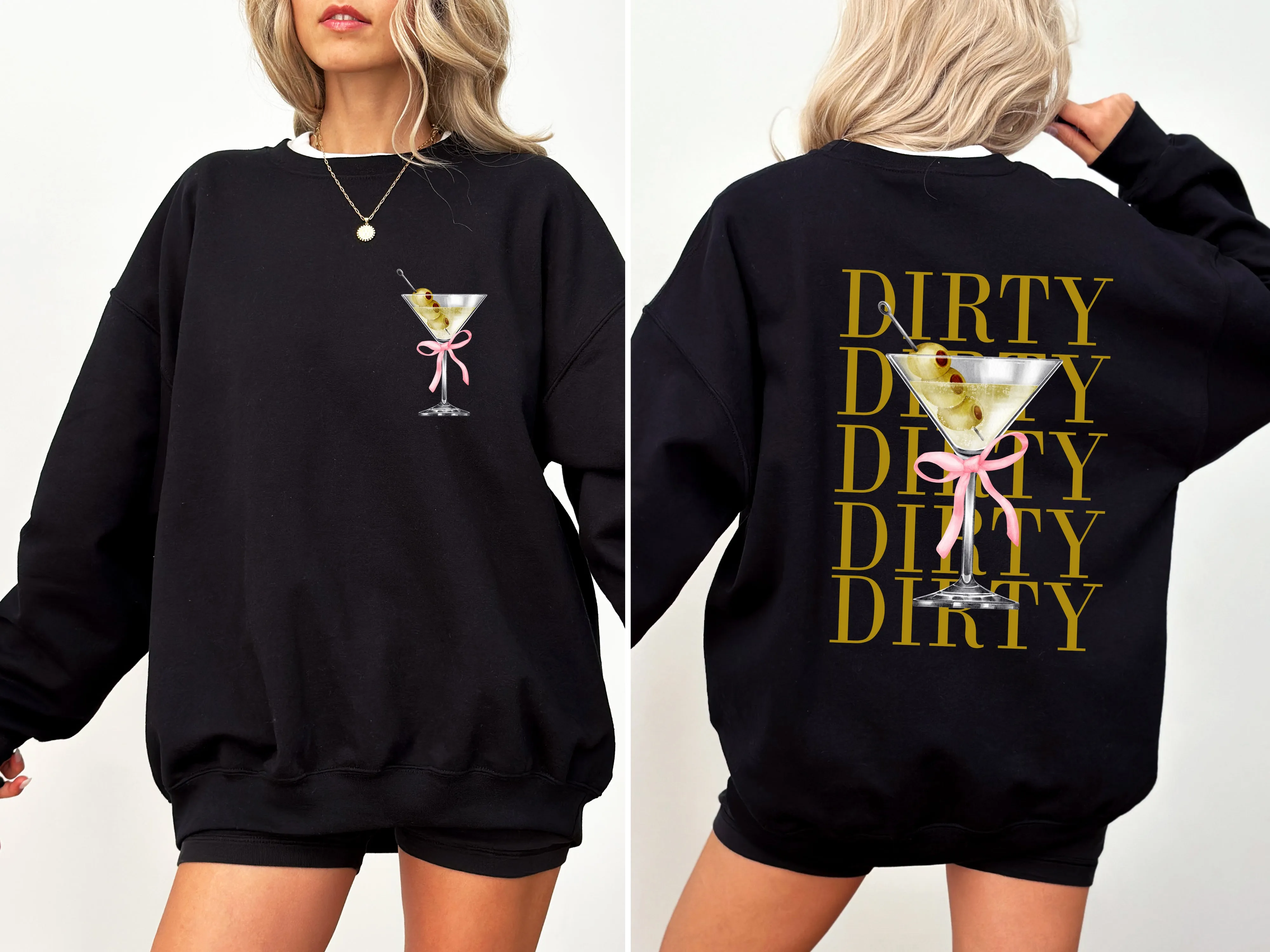 Dirty Martini Olives Filthy Drink Alcohol Gin Vodka Cocktail Lover Graphic Sweatshirt sold by Refinery Number One