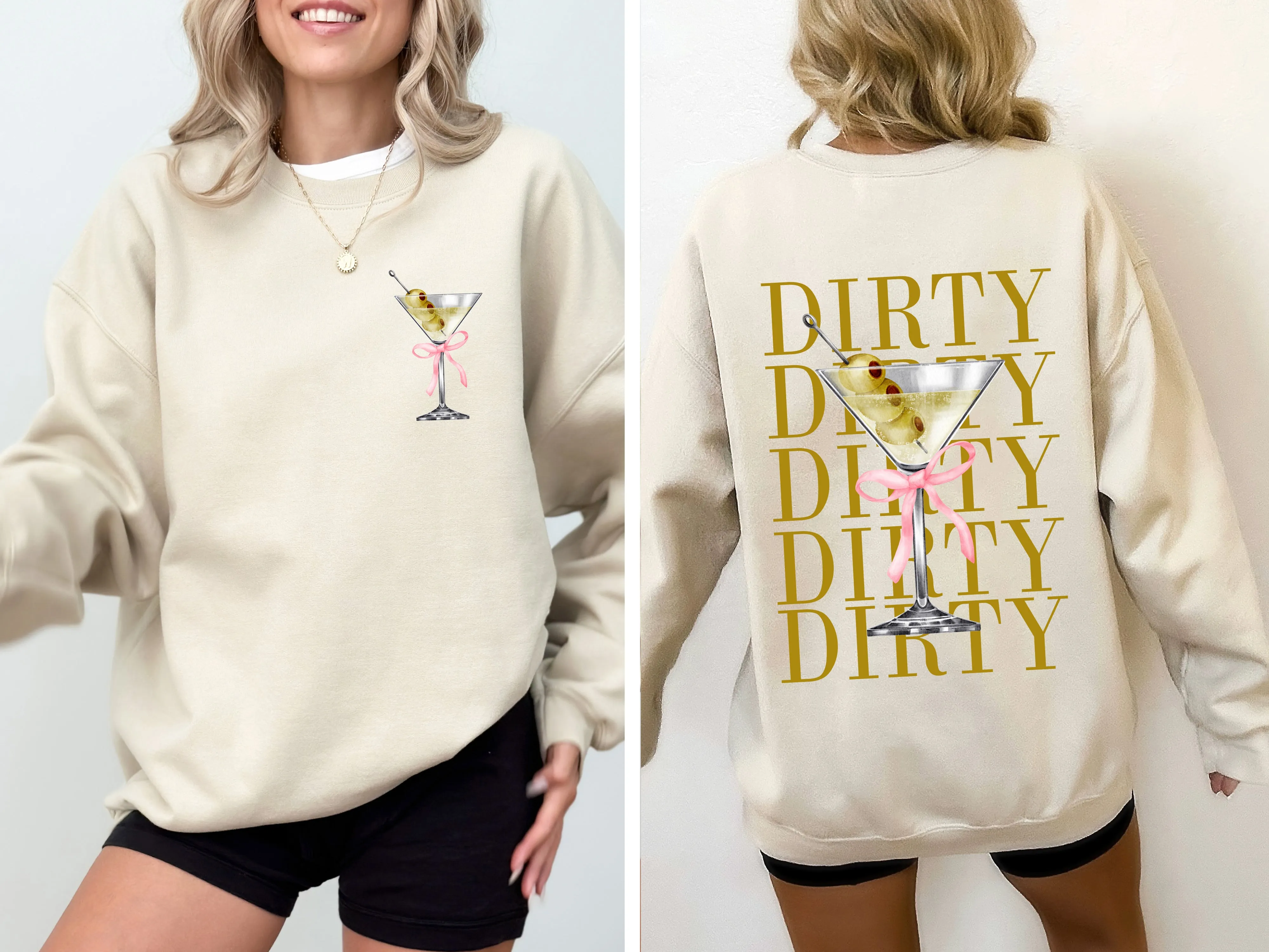 Dirty Martini Olives Filthy Drink Alcohol Gin Vodka Cocktail Lover Graphic Sweatshirt sold by Refinery Number One product image thumbnail 4