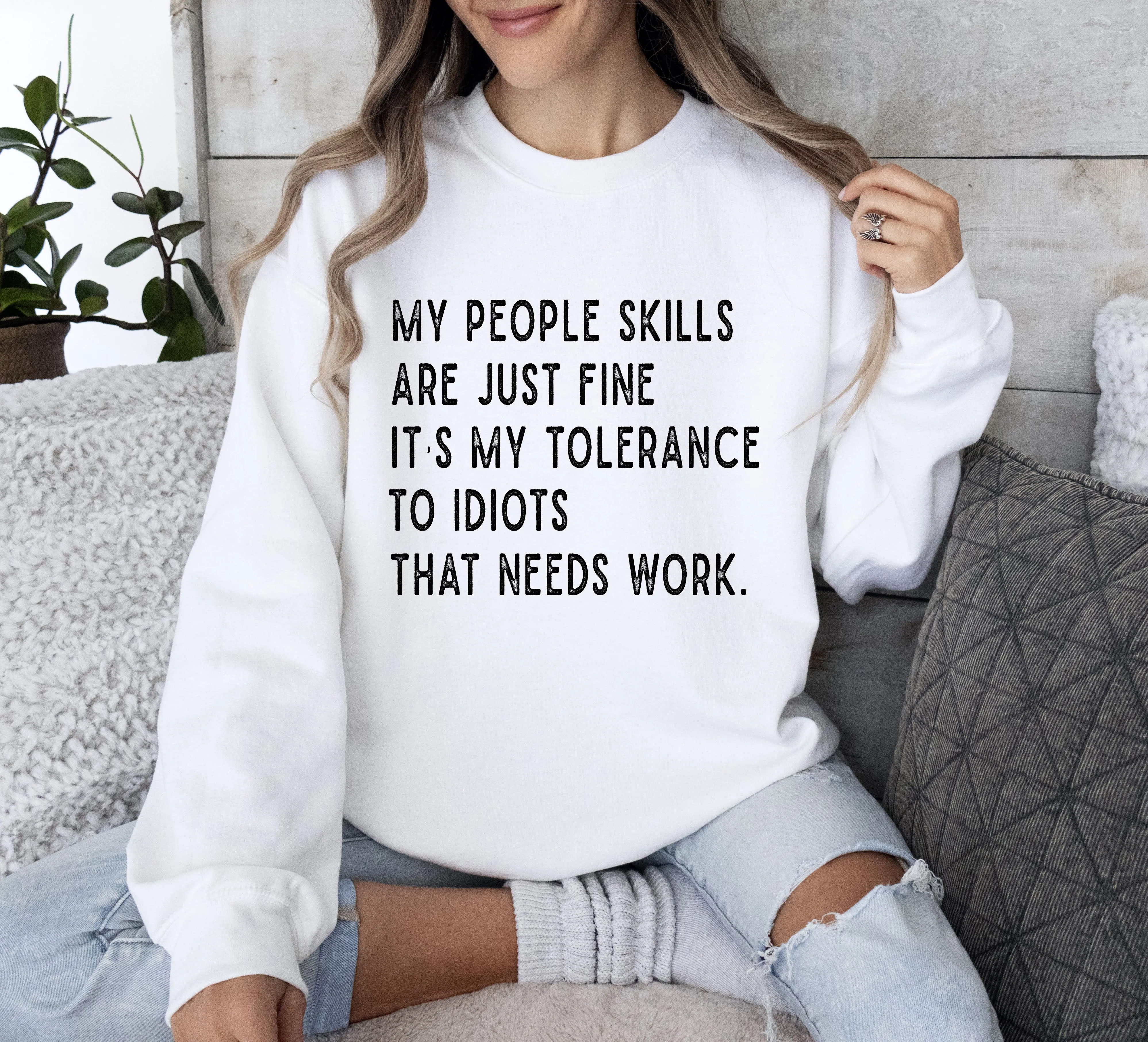 My People Skills Funny Sweatshirt, Sarcastic College Sweatshirt sold by Refinery Number One product image thumbnail 5