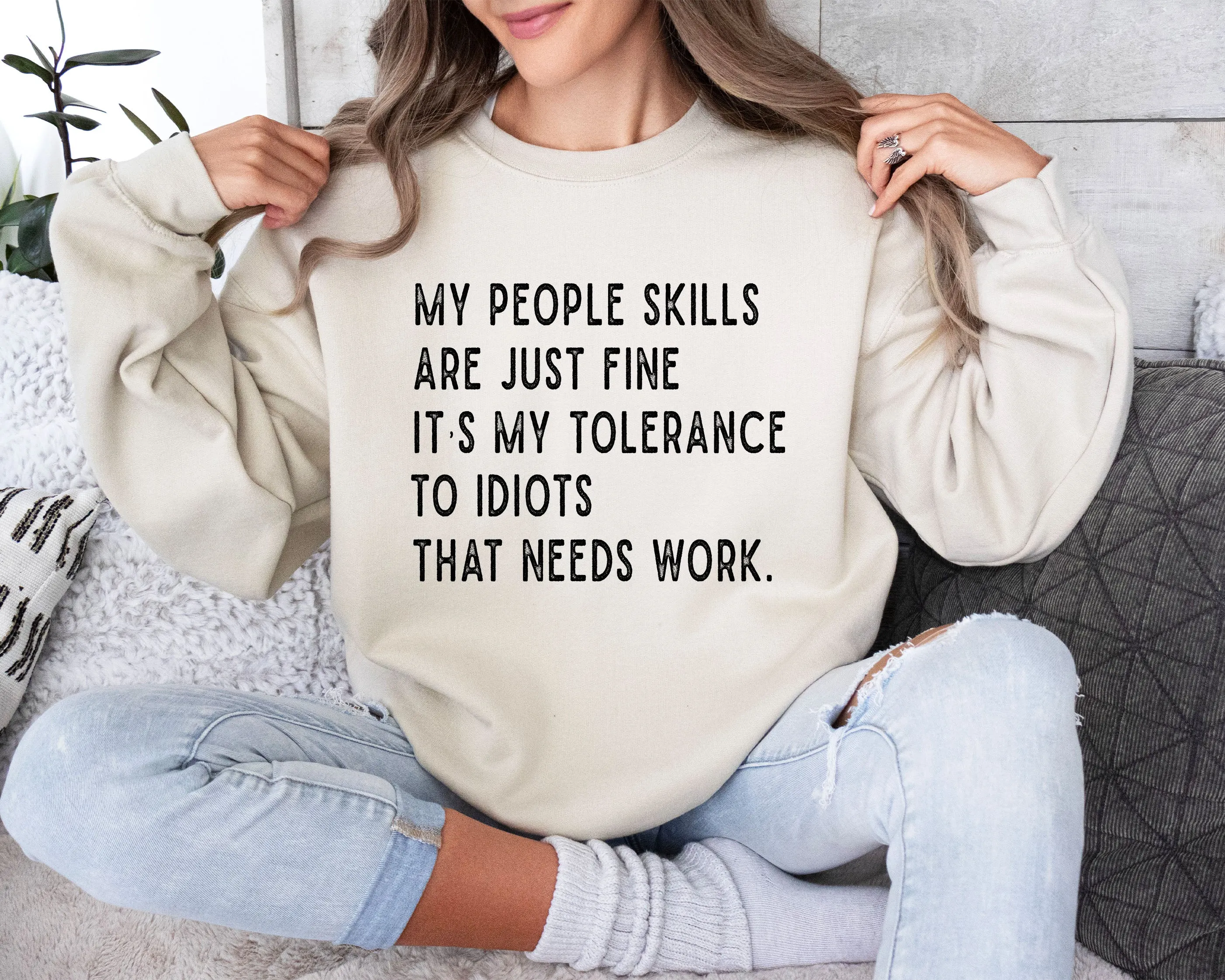 My People Skills Funny Sweatshirt, Sarcastic College Sweatshirt sold by Refinery Number One product image thumbnail 4