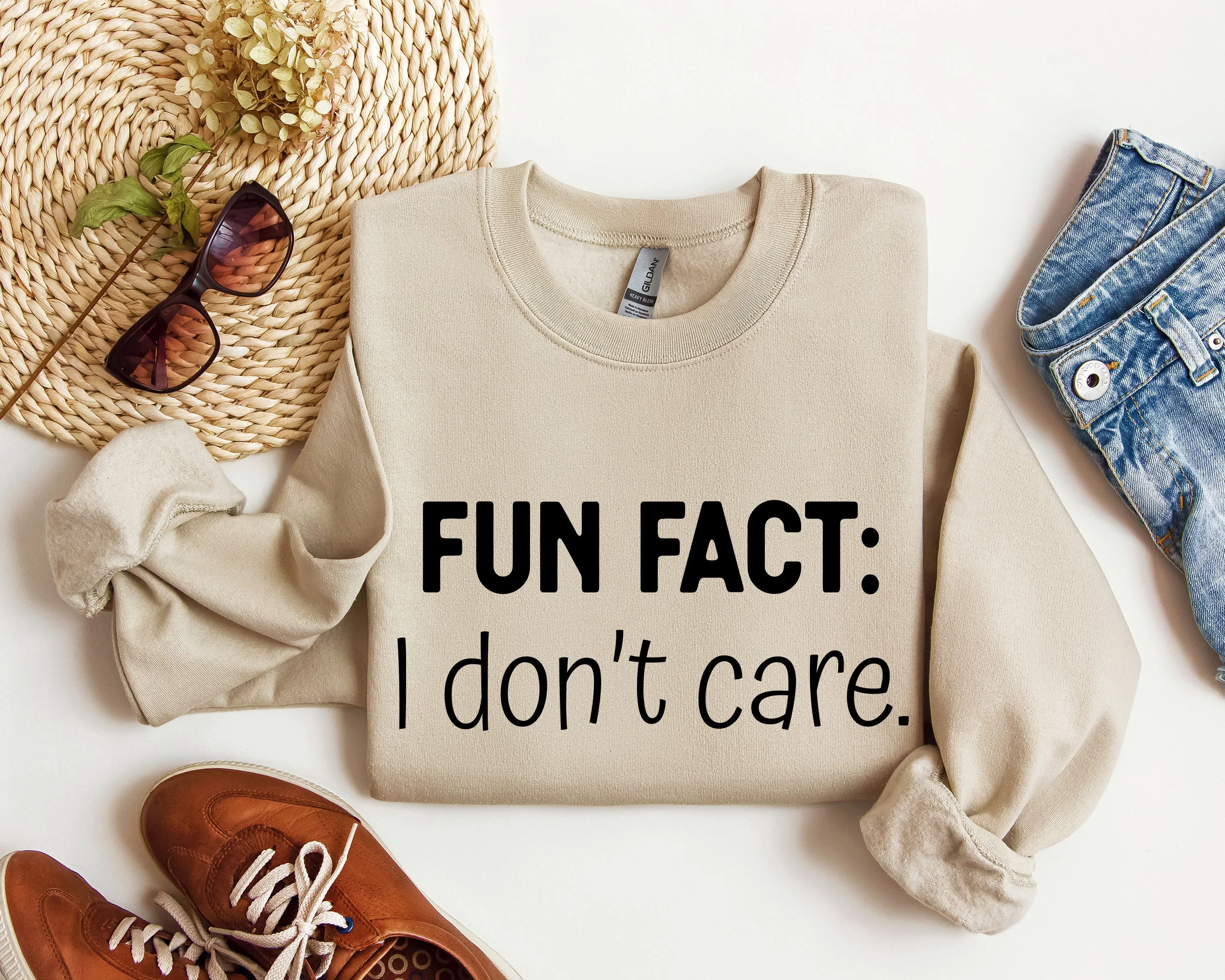 Fun Fact I Don't Care Sweatshirt, Sarcastic College Sweatshirt sold by Refinery Number One