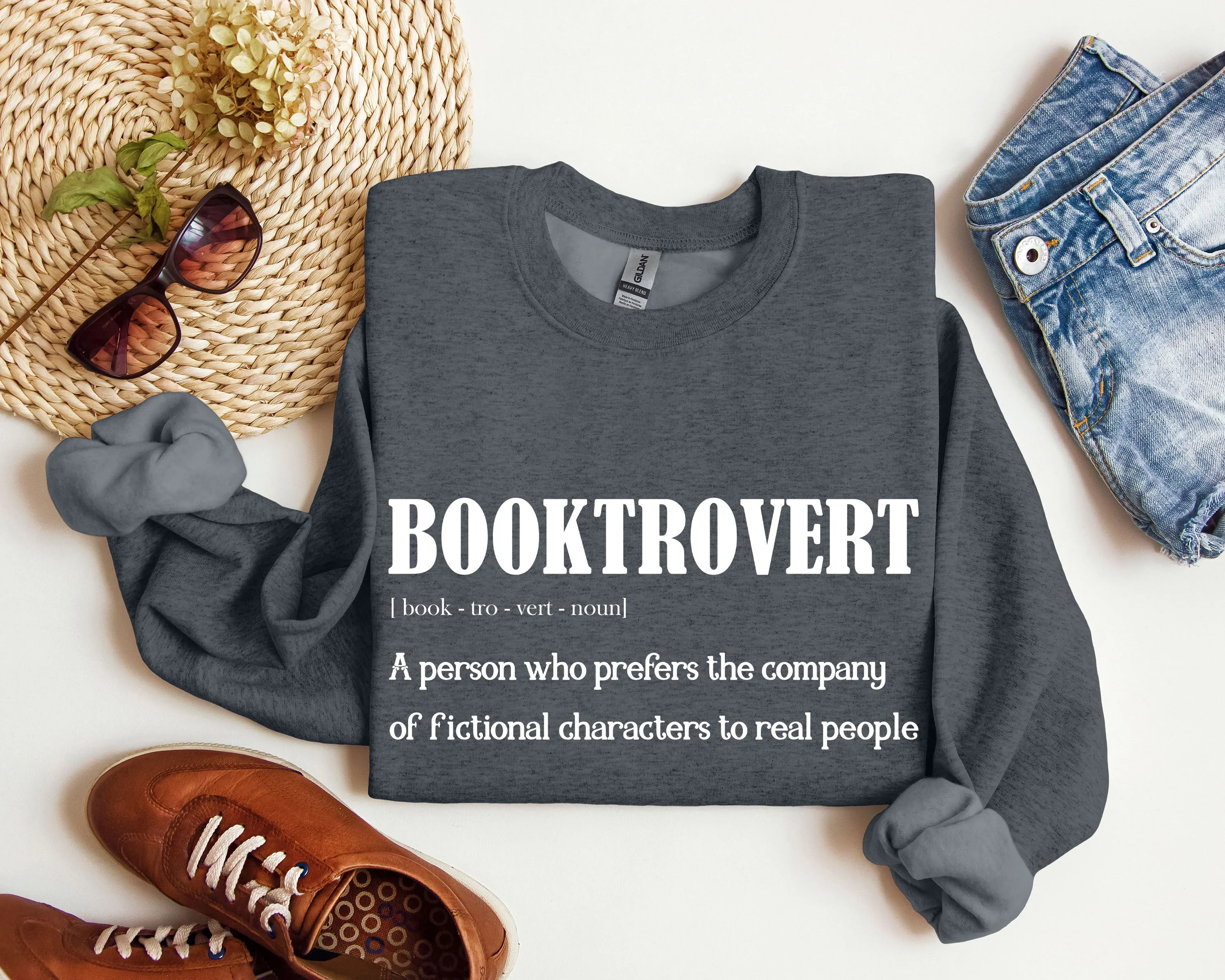 Booktrovert Funny Sweatshirt, Sarcastic College Sweatshirt sold by Refinery Number One product image thumbnail 3