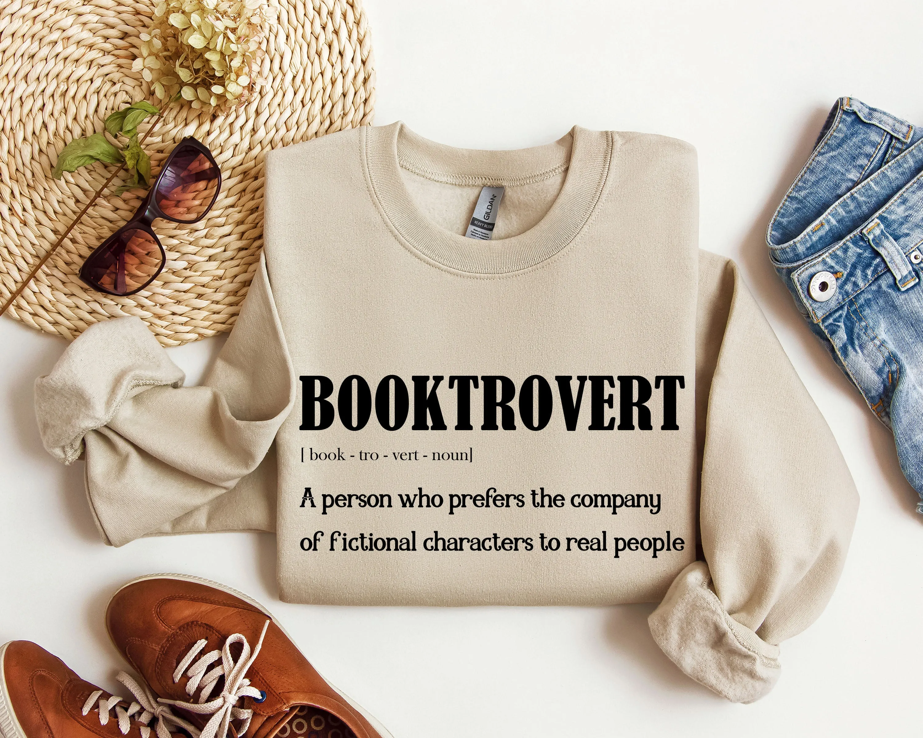 Booktrovert Funny Sweatshirt, Sarcastic College Sweatshirt sold by Refinery Number One product image thumbnail 2