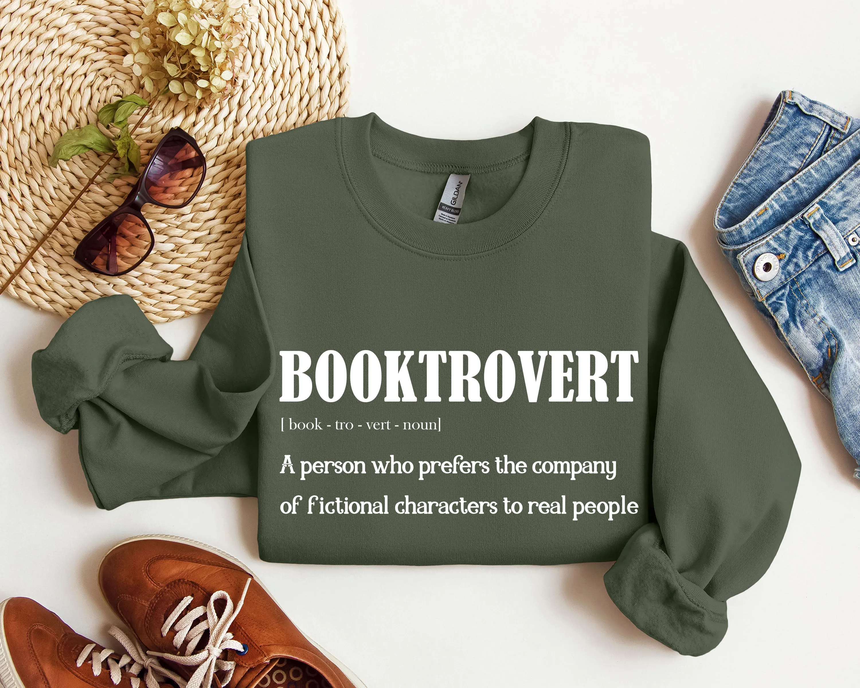 Booktrovert Funny Sweatshirt, Sarcastic College Sweatshirt sold by Refinery Number One product image thumbnail 5