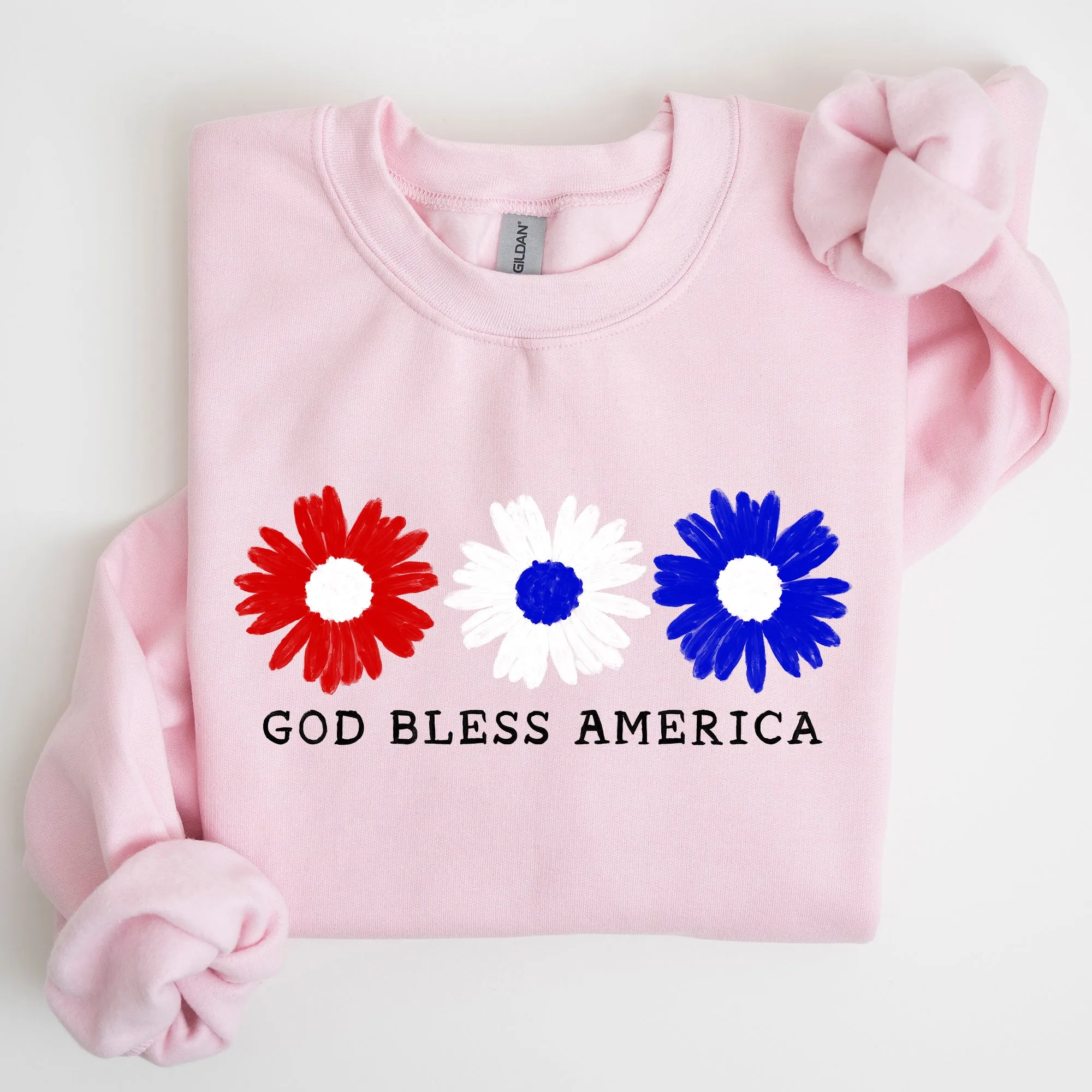 Flowers, God Bless America, Red White Blue, Sweatshirt sold by Refinery Number One product image thumbnail 2