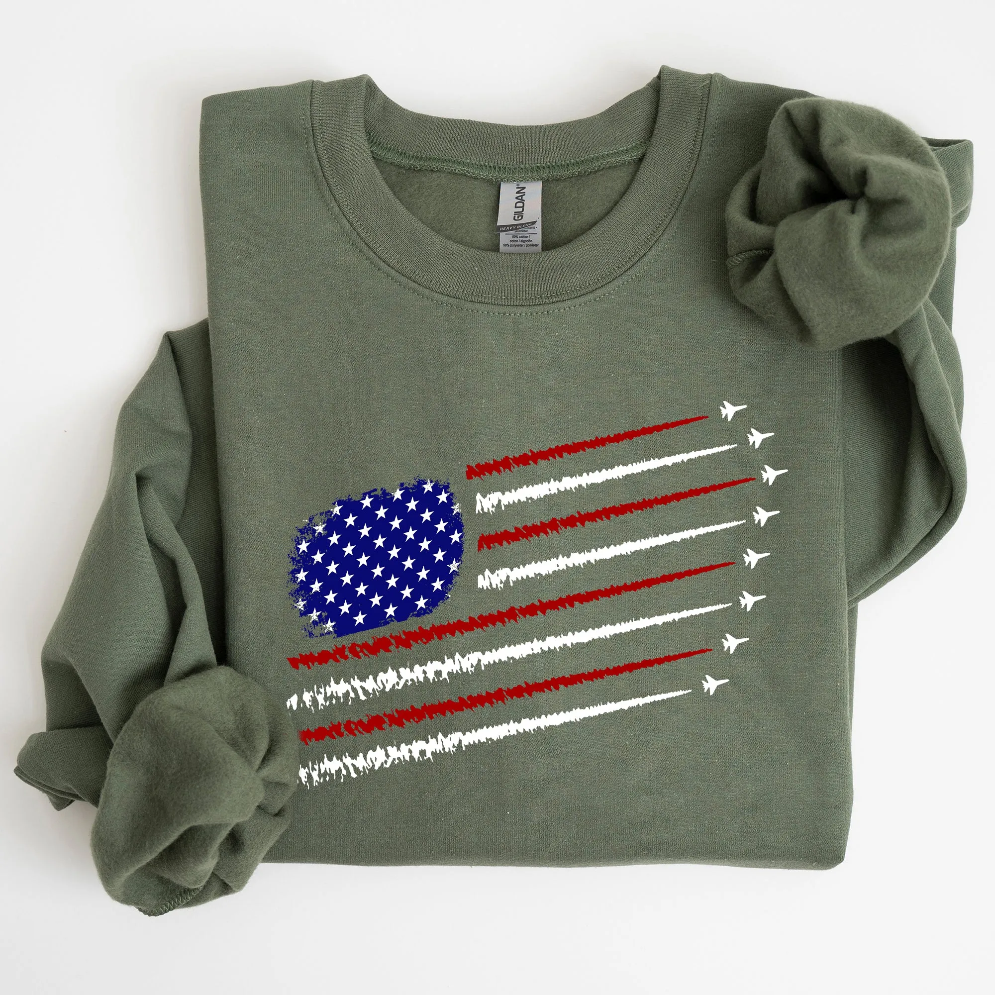 Fighter Jets, Navy, Air Force, American Flag, Sweatshirt sold by Refinery Number One product image thumbnail 4