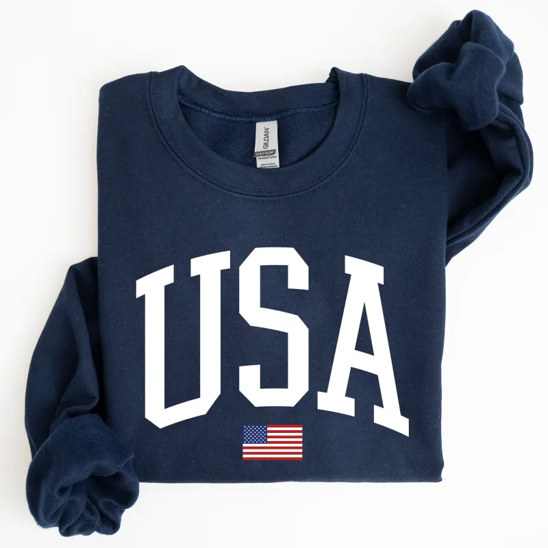 USA Flag, America, Patriotic, 4th of July Sweatshirt sold by Refinery Number One