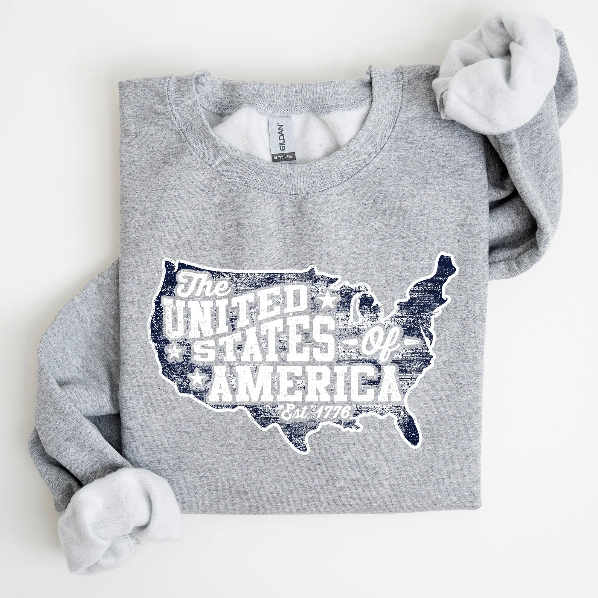 United States of America, Patriotic, 4th of July Sweatshirt sold by Refinery Number One product image thumbnail 5