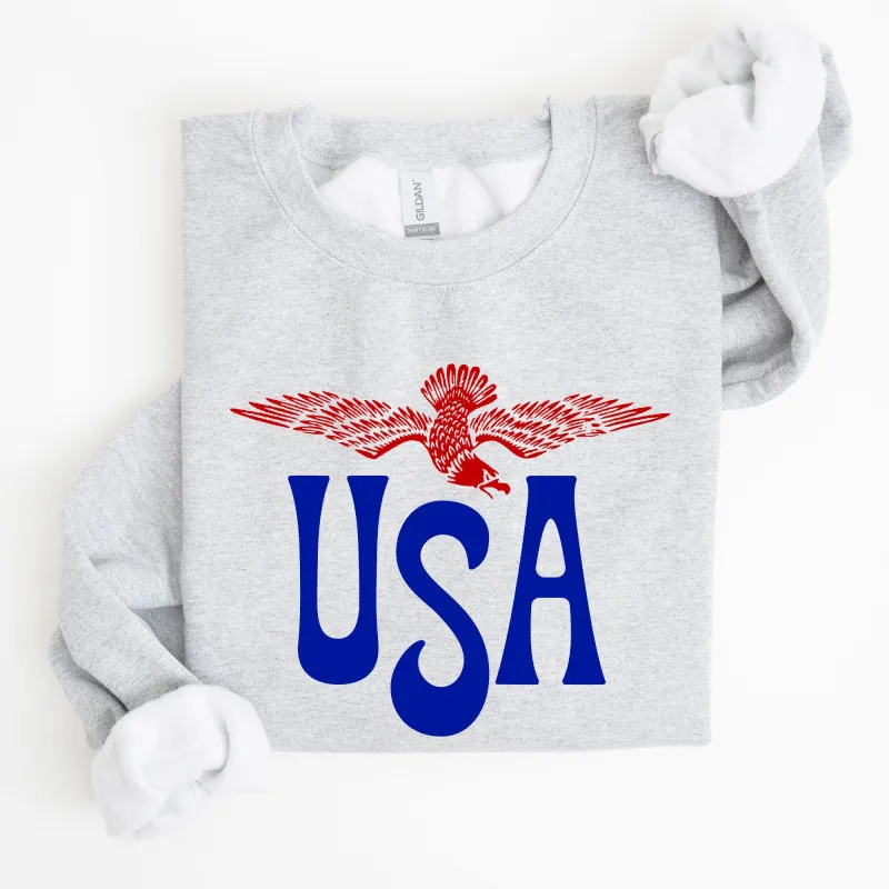 Retro USA, Eagle, America, Patriotic, 4th of July Sweatshirt sold by Refinery Number One