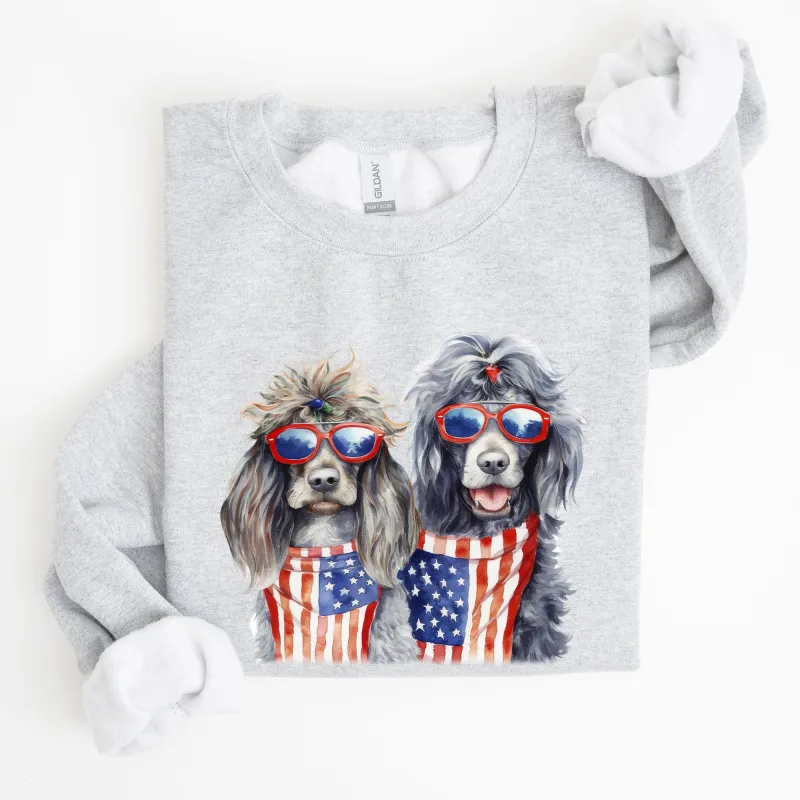Patriotic Dogs, Hippie, Funny, 4th of July Sweatshirt sold by Refinery Number One