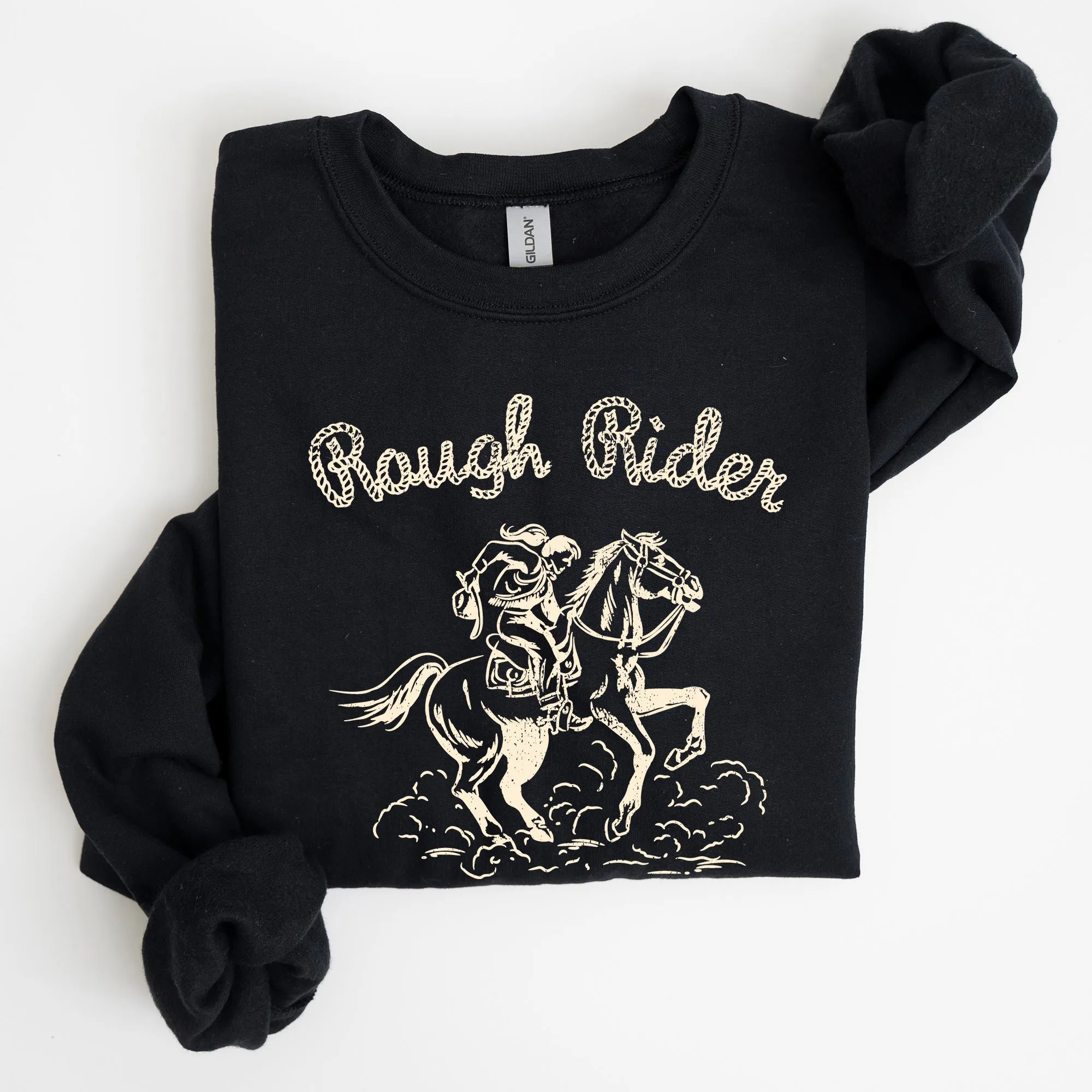 Rough Rider, Cowgirl, Horse, Rodeo Sweatshirt sold by Refinery Number One product image thumbnail 4