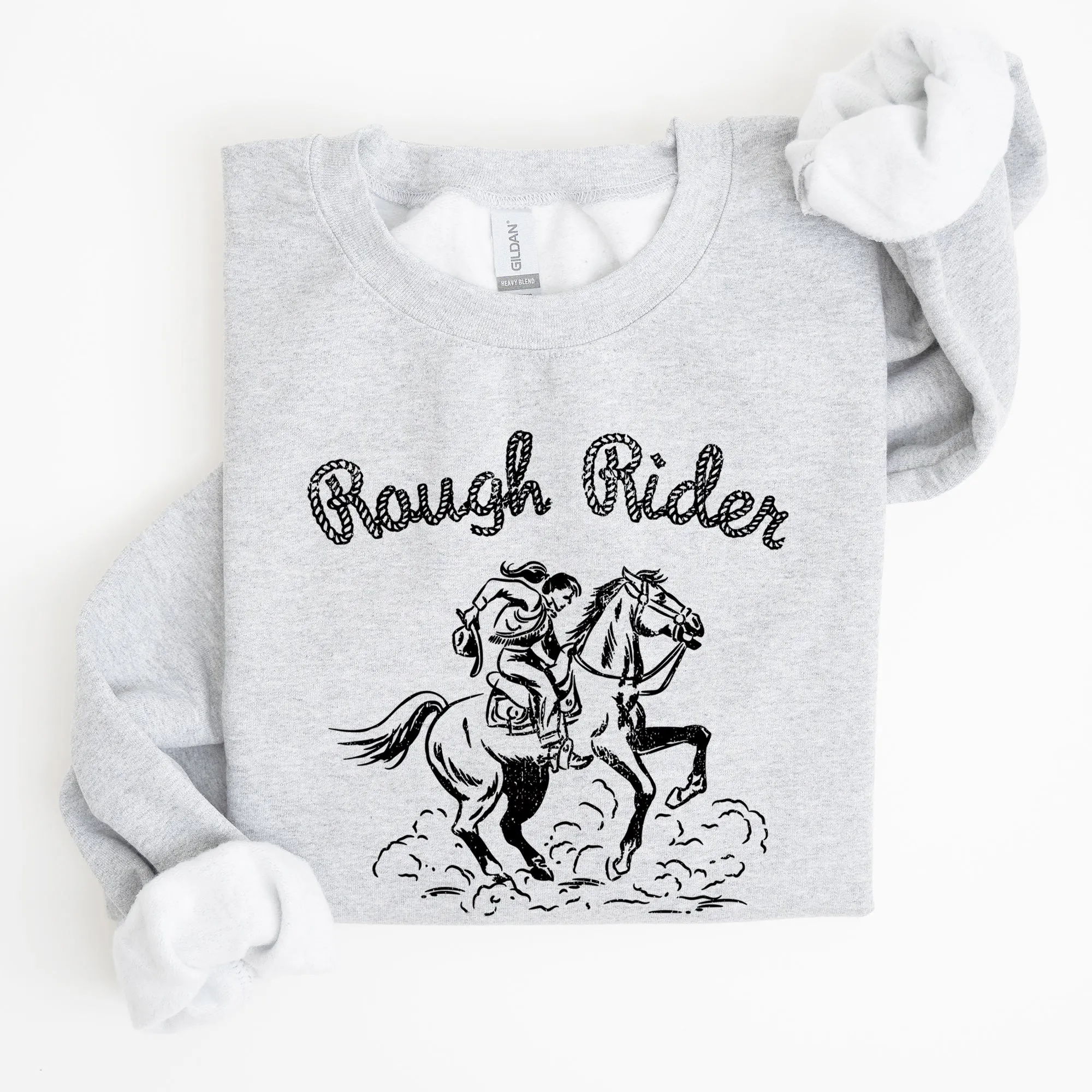 Rough Rider, Cowgirl, Horse, Rodeo Sweatshirt sold by Refinery Number One product image thumbnail 2