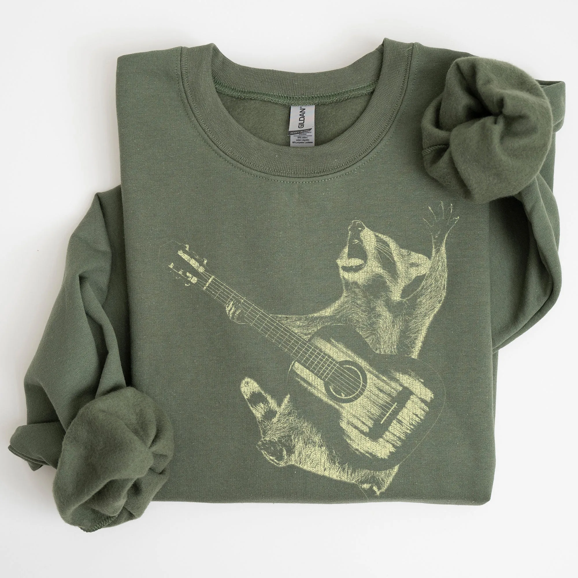 Raccoon Rocking Out, Playing Guitar, Funny Animals Sweatshirt sold by Refinery Number One product image thumbnail 3