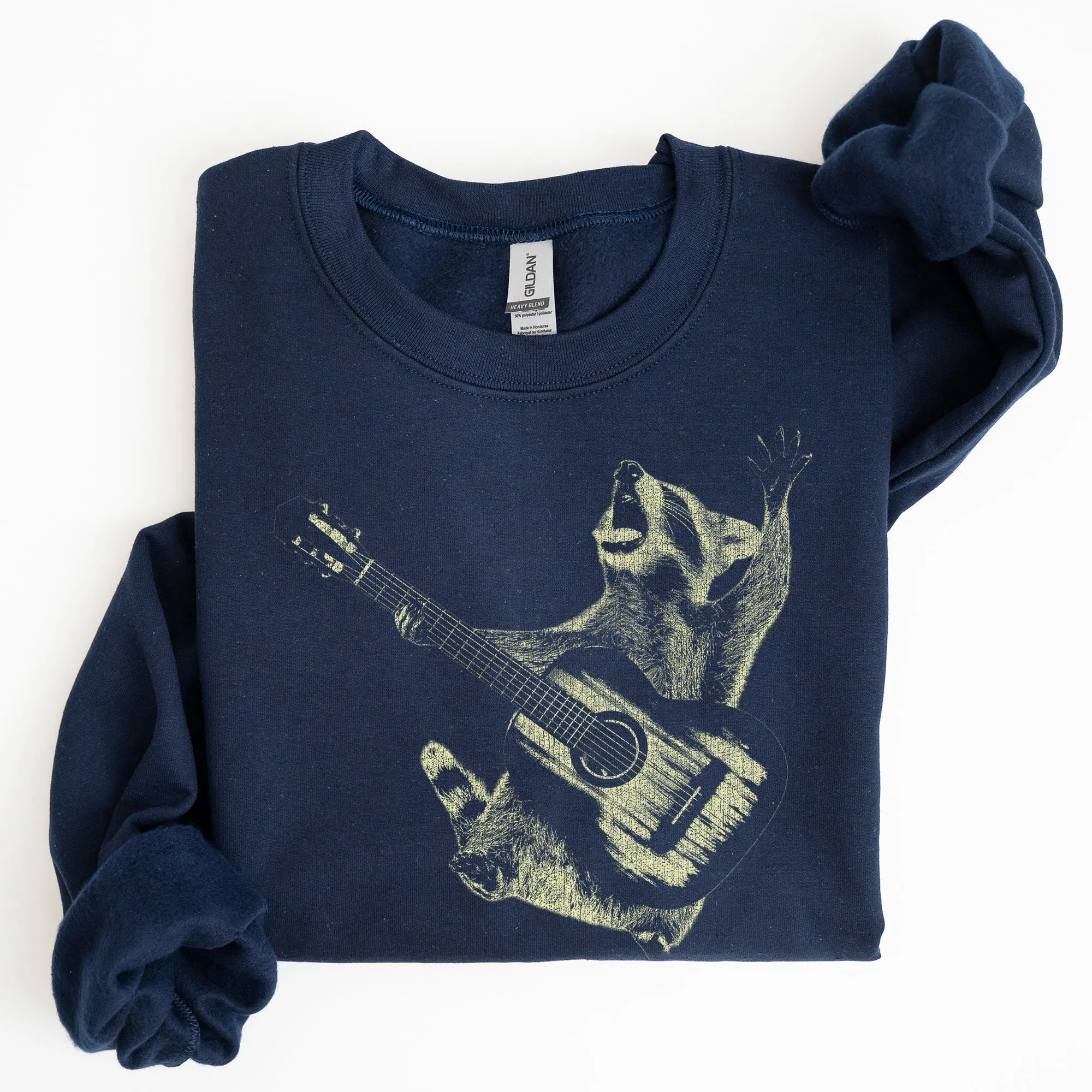 Raccoon Rocking Out, Playing Guitar, Funny Animals Sweatshirt sold by Refinery Number One product image thumbnail 4