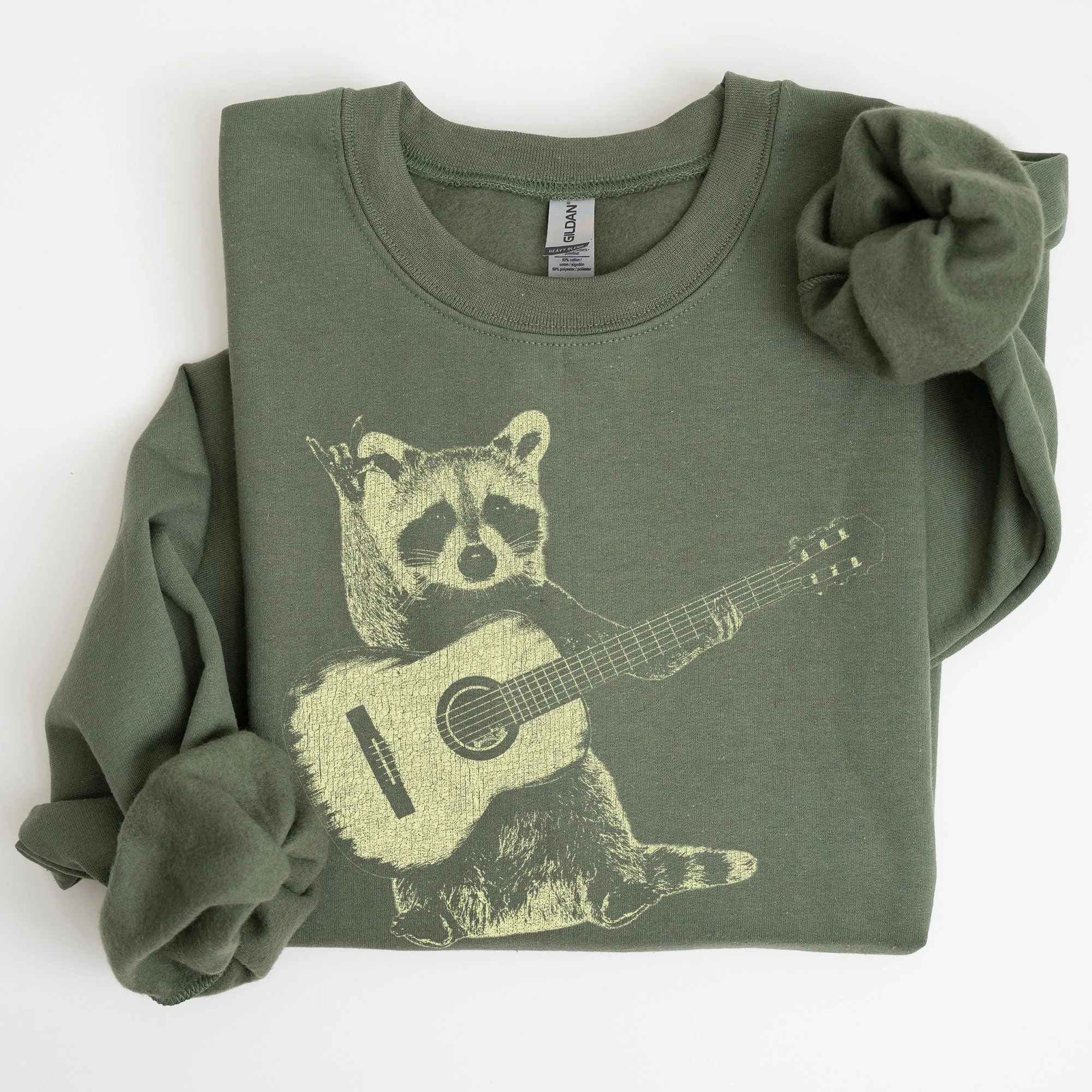 Raccoon Playing A Guitar In A Whimsical Forest Scene With Playful Vibe Sweatshirt sold by Refinery Number One product image thumbnail 3