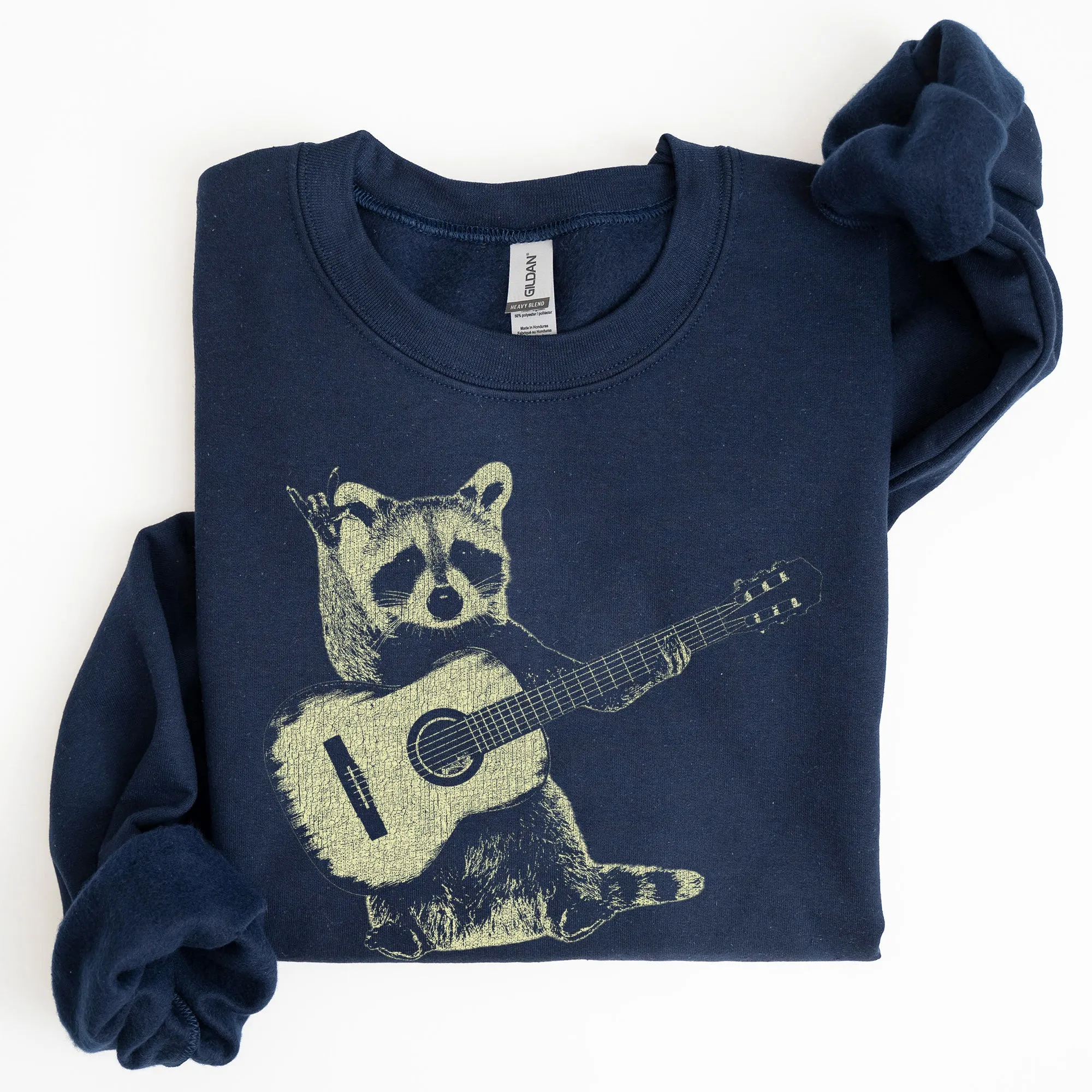 Raccoon Playing A Guitar In A Whimsical Forest Scene With Playful Vibe Sweatshirt sold by Refinery Number One product image thumbnail 4