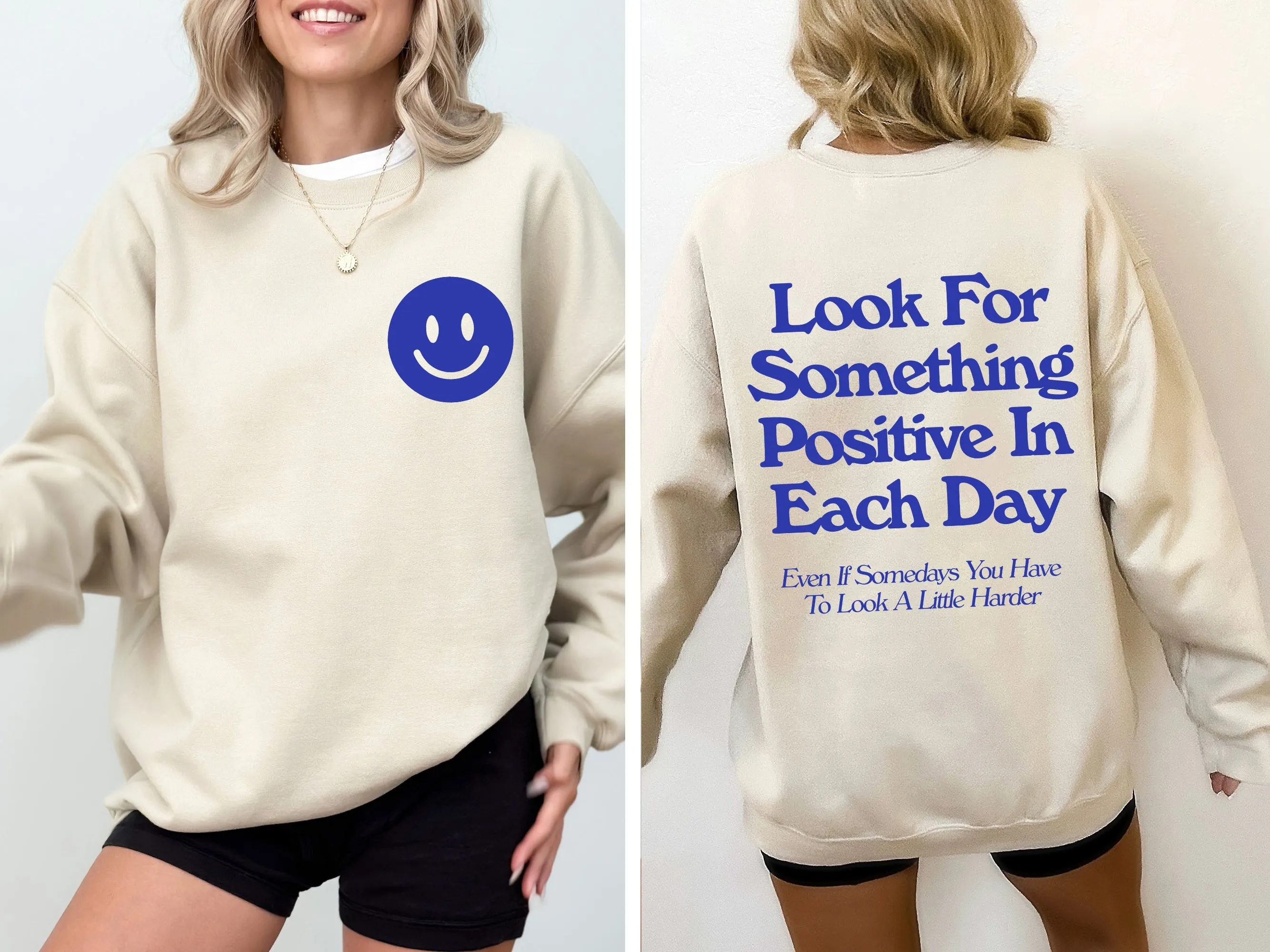 Look For Something Positive, Pocket Print, Self Love, Self Care Sweatshirt sold by Refinery Number One product image thumbnail 5