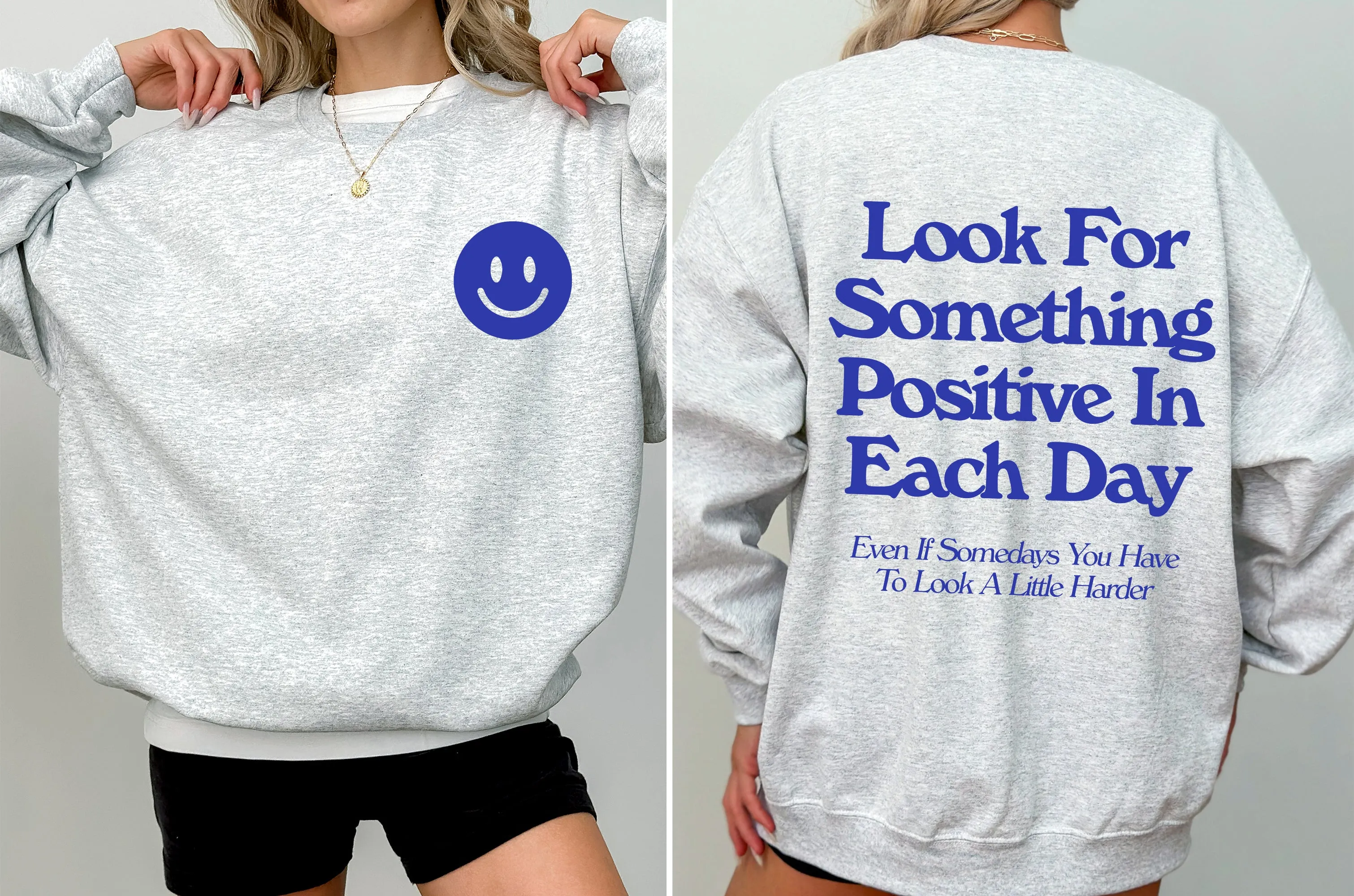 Look For Something Positive, Pocket Print, Self Love, Self Care Sweatshirt sold by Refinery Number One product image thumbnail 2