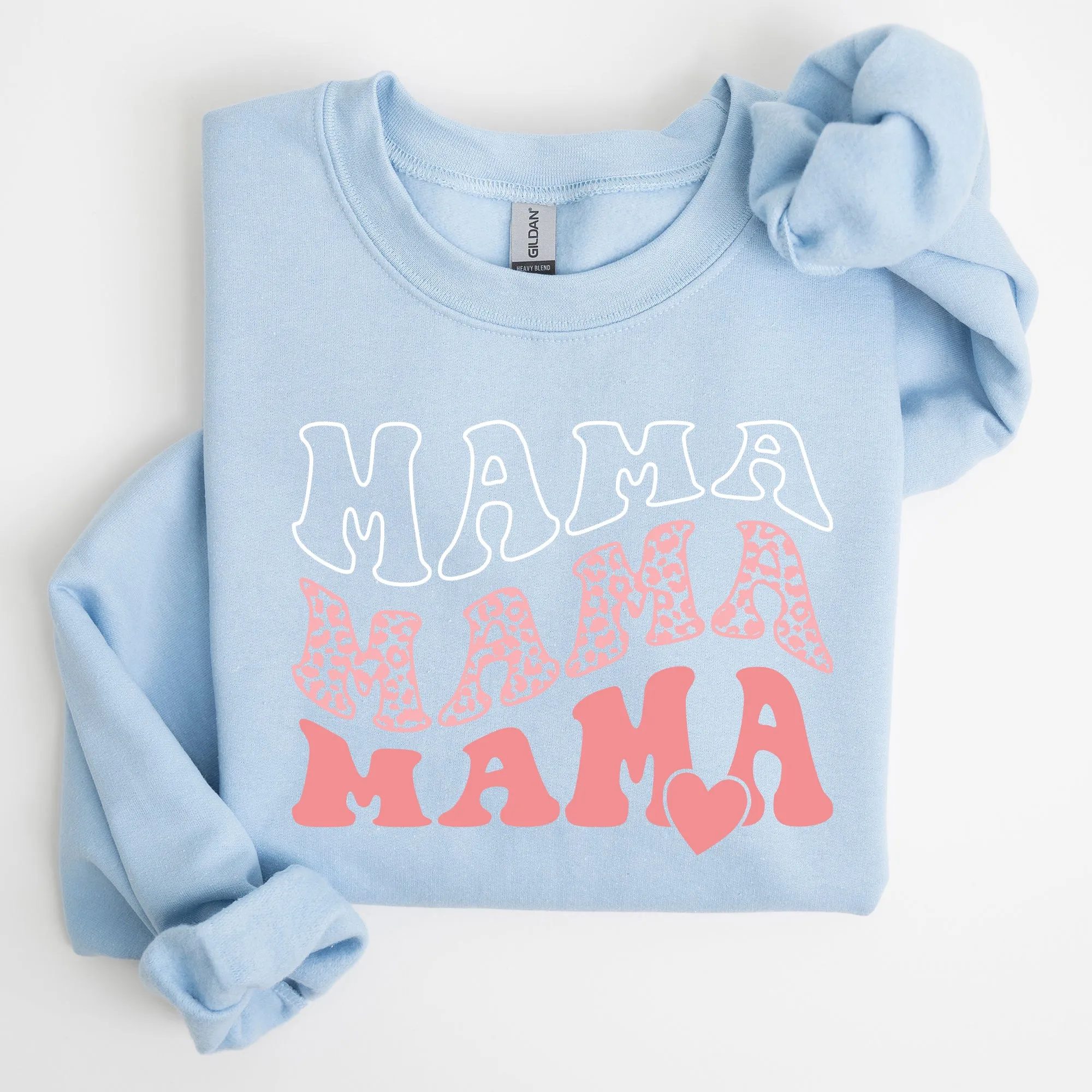 Mama, Leopard, Heart, Mom, Mother's Day Gift Sweatshirt sold by Refinery Number One product image thumbnail 5