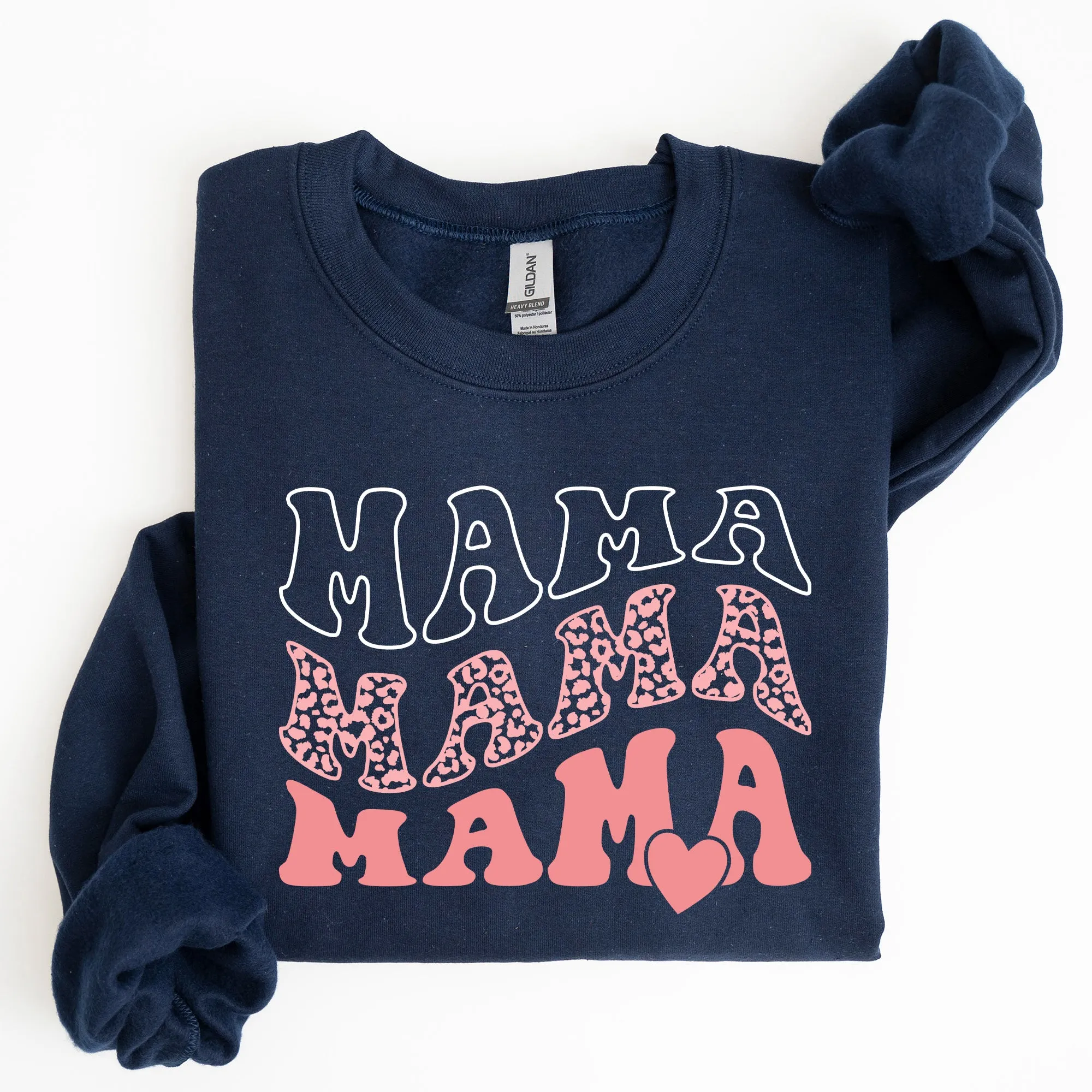 Mama, Leopard, Heart, Mom, Mother's Day Gift Sweatshirt sold by Refinery Number One