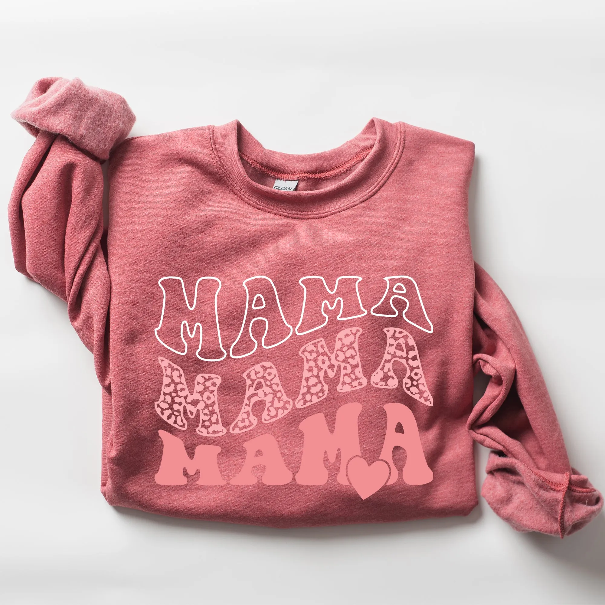 Mama, Leopard, Heart, Mom, Mother's Day Gift Sweatshirt sold by Refinery Number One product image thumbnail 4