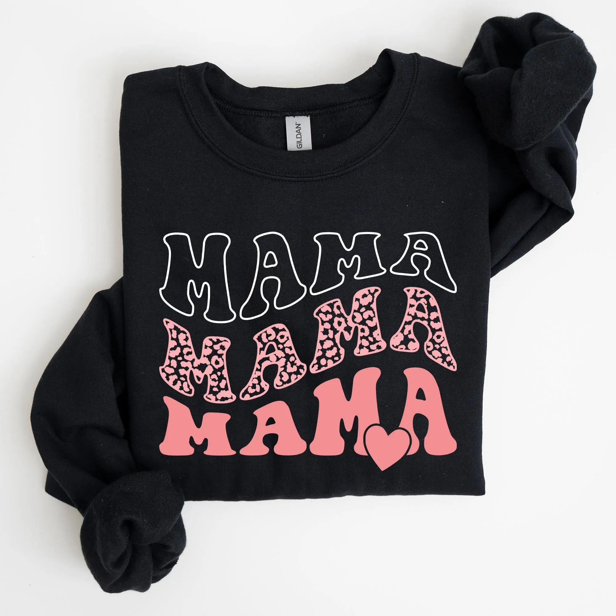 Mama, Leopard, Heart, Mom, Mother's Day Gift Sweatshirt sold by Refinery Number One product image thumbnail 2