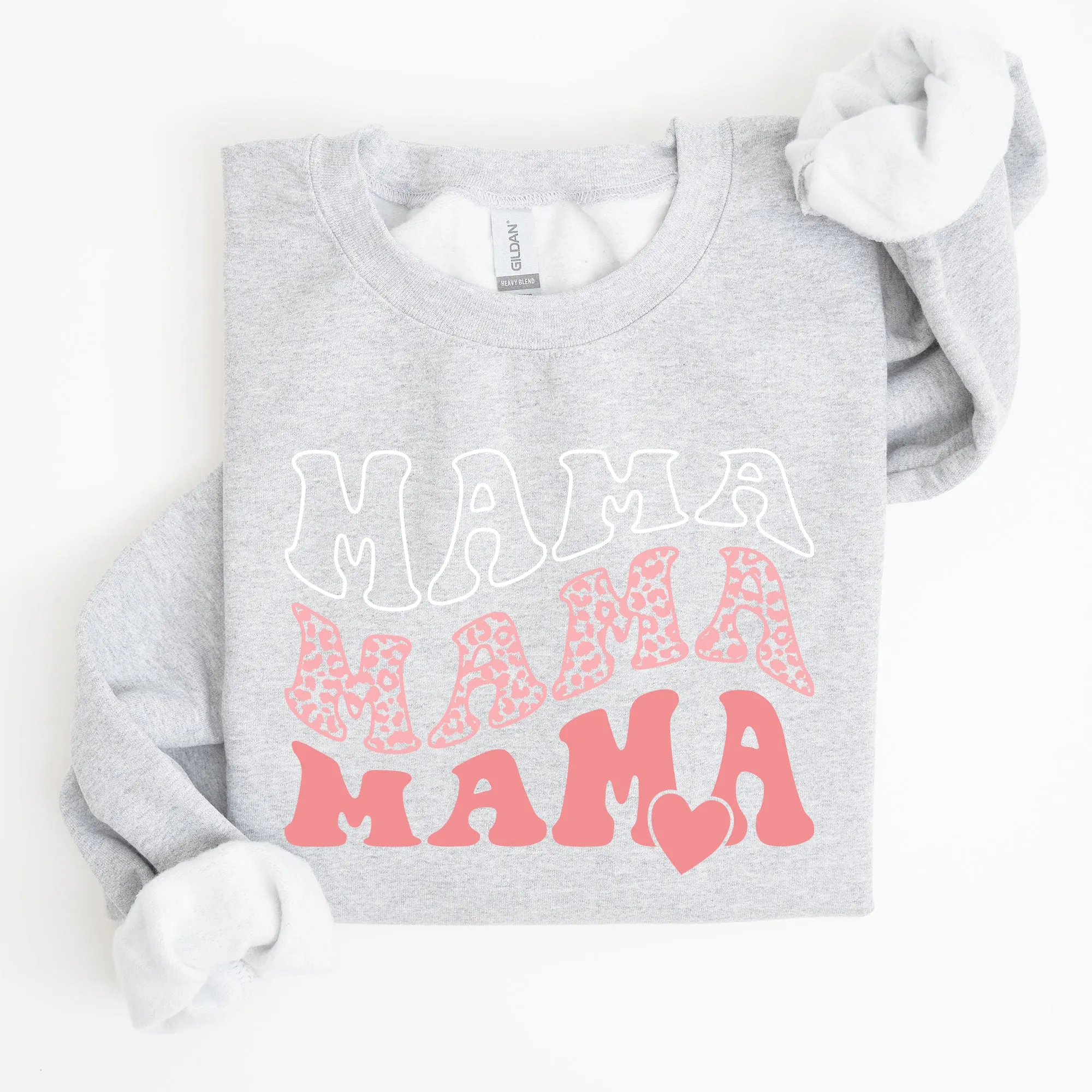 Mama, Leopard, Heart, Mom, Mother's Day Gift Sweatshirt sold by Refinery Number One product image thumbnail 3