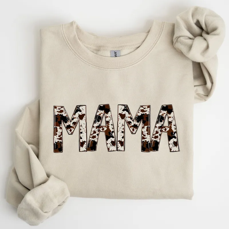 Mama, Cow Print, Mom, Mother's Day Gift Sweatshirt sold by Refinery Number One