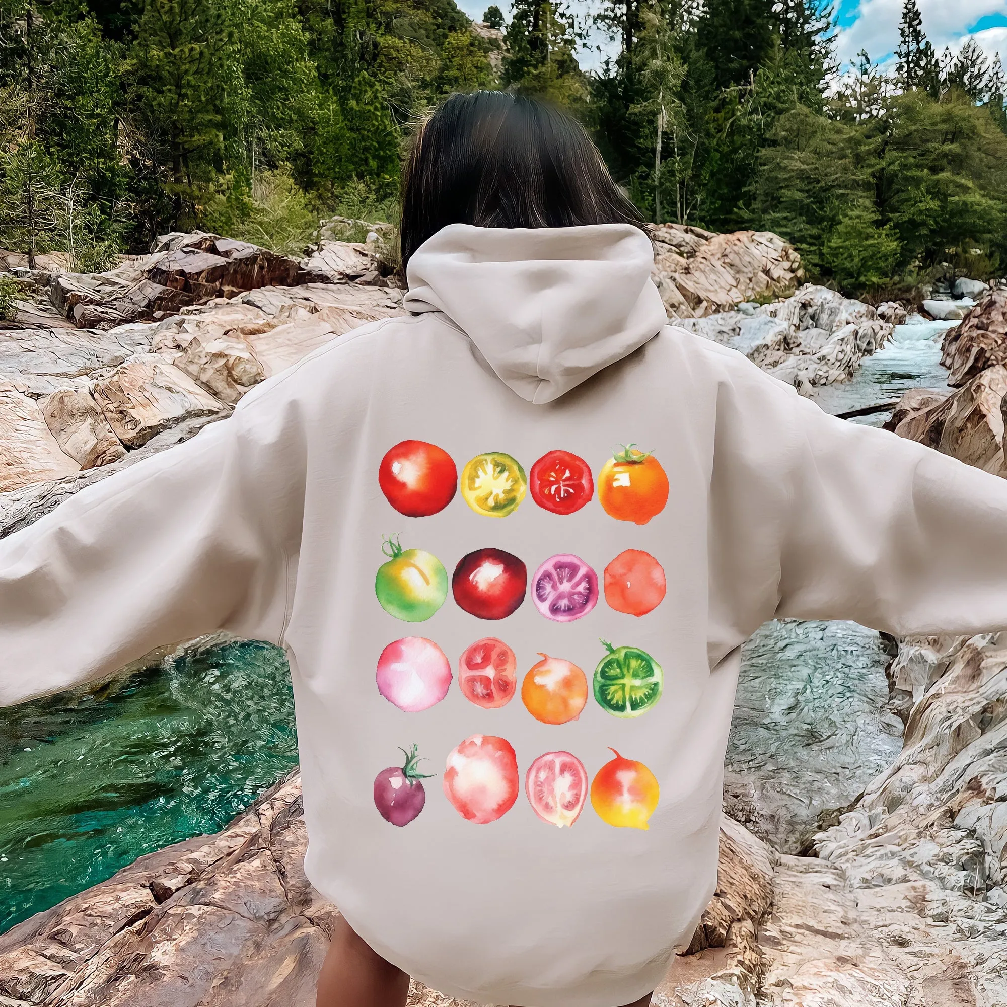 Ripe Tomato Print, Garden Fresh Hoodie sold by Refinery Number One product image thumbnail 5