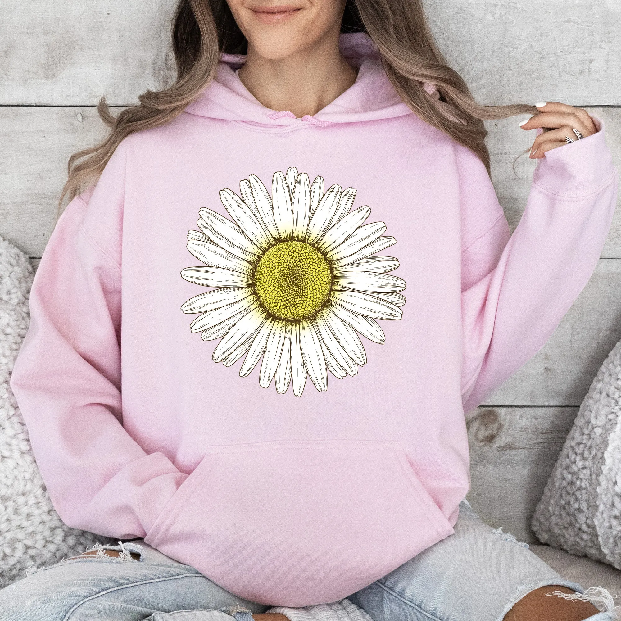 Retro Daisy Print, Vintage Flowers Hoodie sold by Refinery Number One product image thumbnail 5