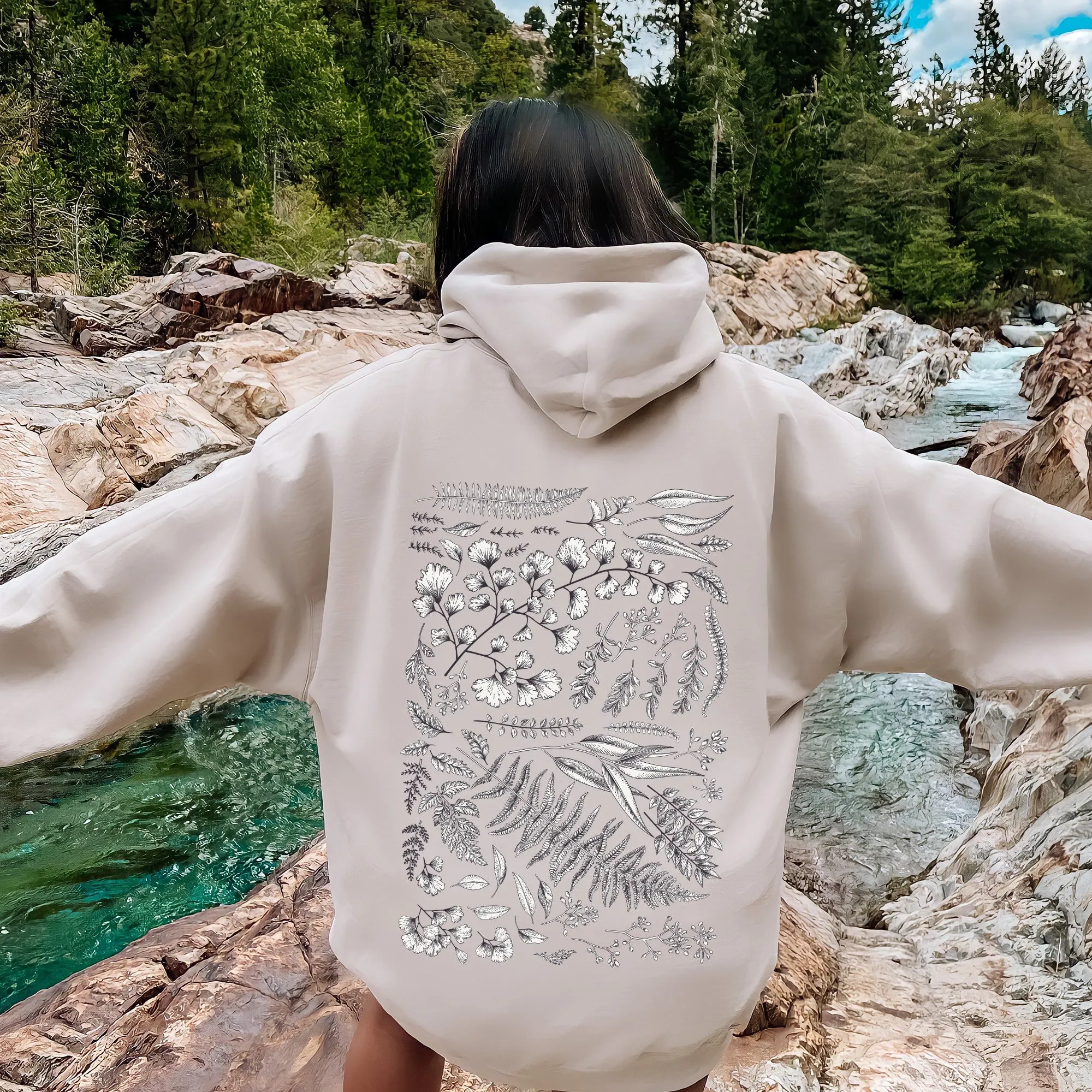 Vintage Fern Illustration, Botanical, Nature Hoodie sold by Refinery Number One product image thumbnail 5
