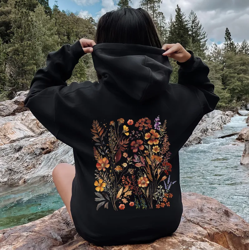 Dried Wildflowers, Nature, Meadow, Floral, Leaves Hoodie made by Refinery Number One