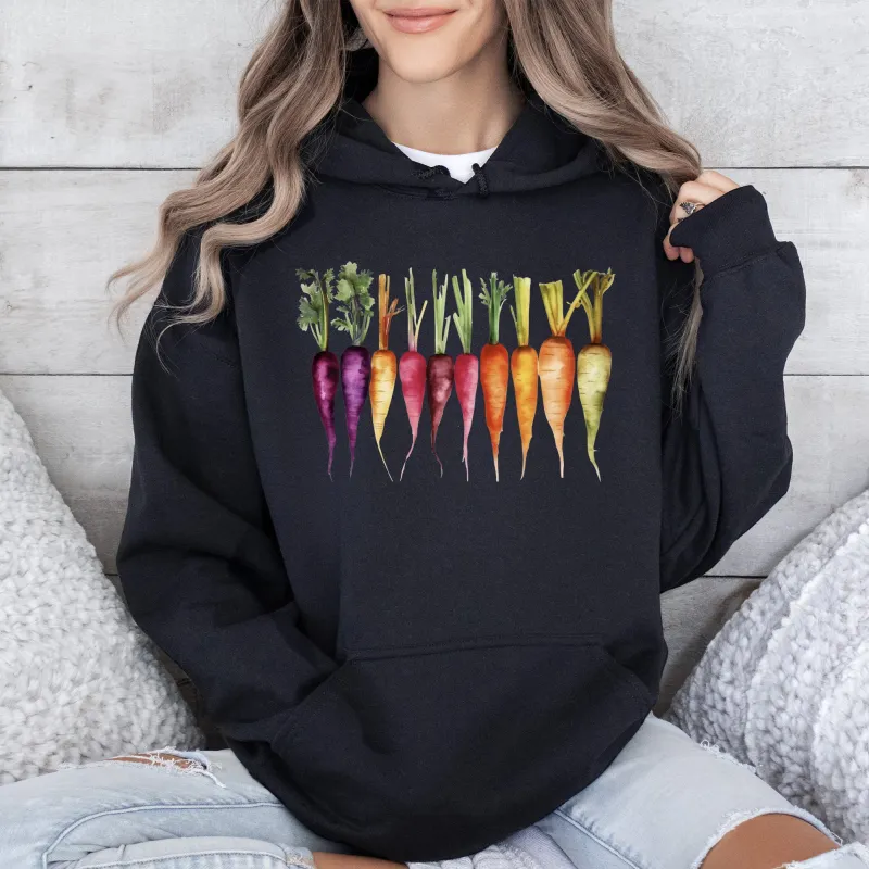 Carrots, Watercolor Vegetables, Gardening Hoodie sold by Refinery Number One