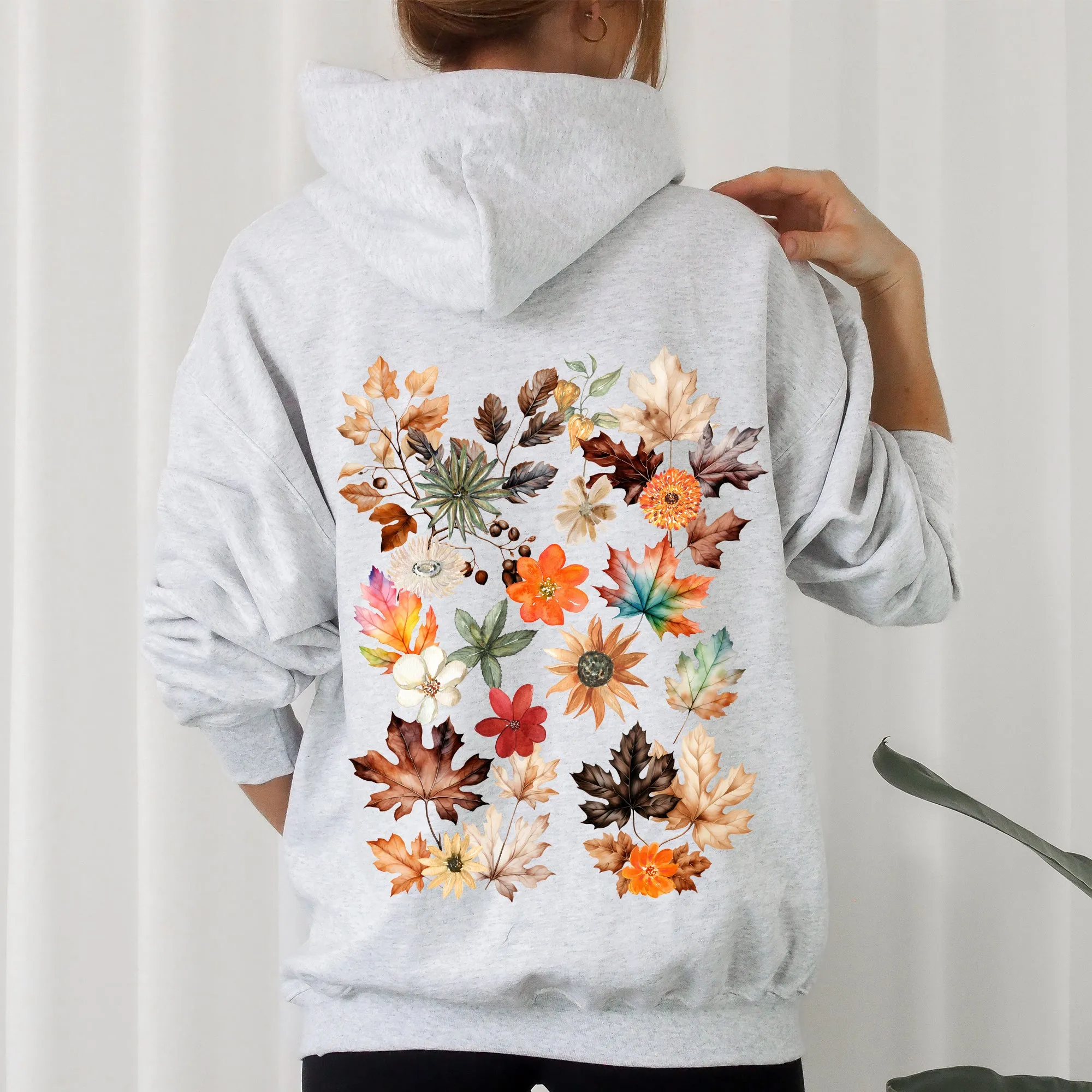 Lush Leaves Artistic Floral Print Hoodie sold by Refinery Number One product image thumbnail 2